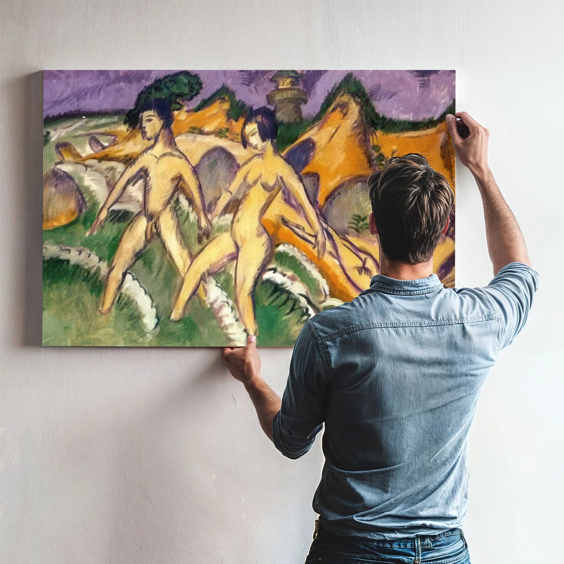 Striding Into The Sea 1912 By Ernst Ludwig Kirchner Fine Art Print
