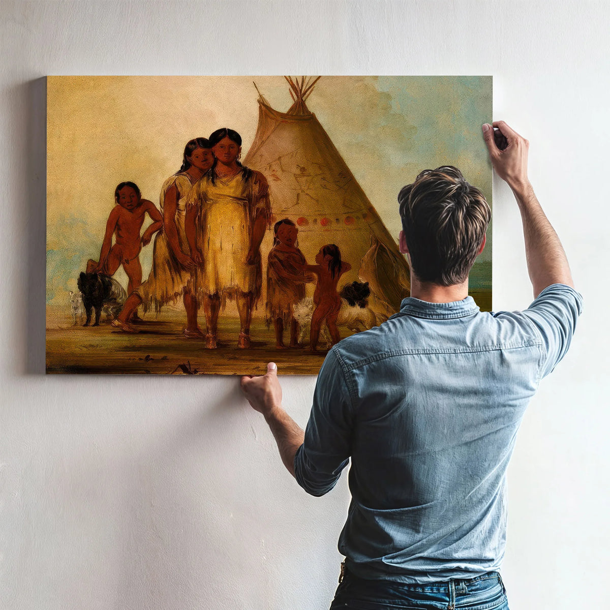 Two Comanche Girls By George Catlin Fine Art Print