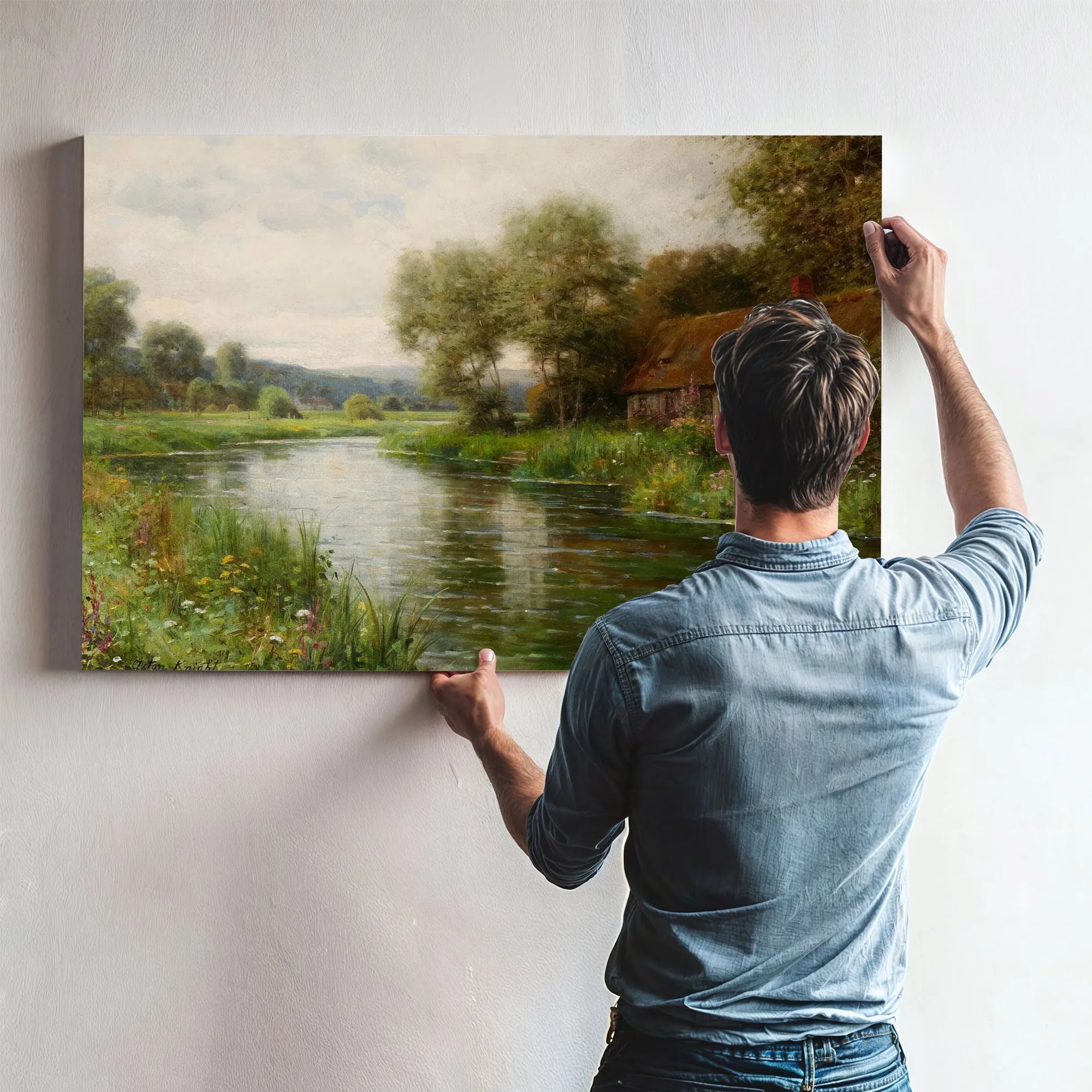 A View Of Risle Valley, Normandy By Louis Aston Knight Fine Art Print