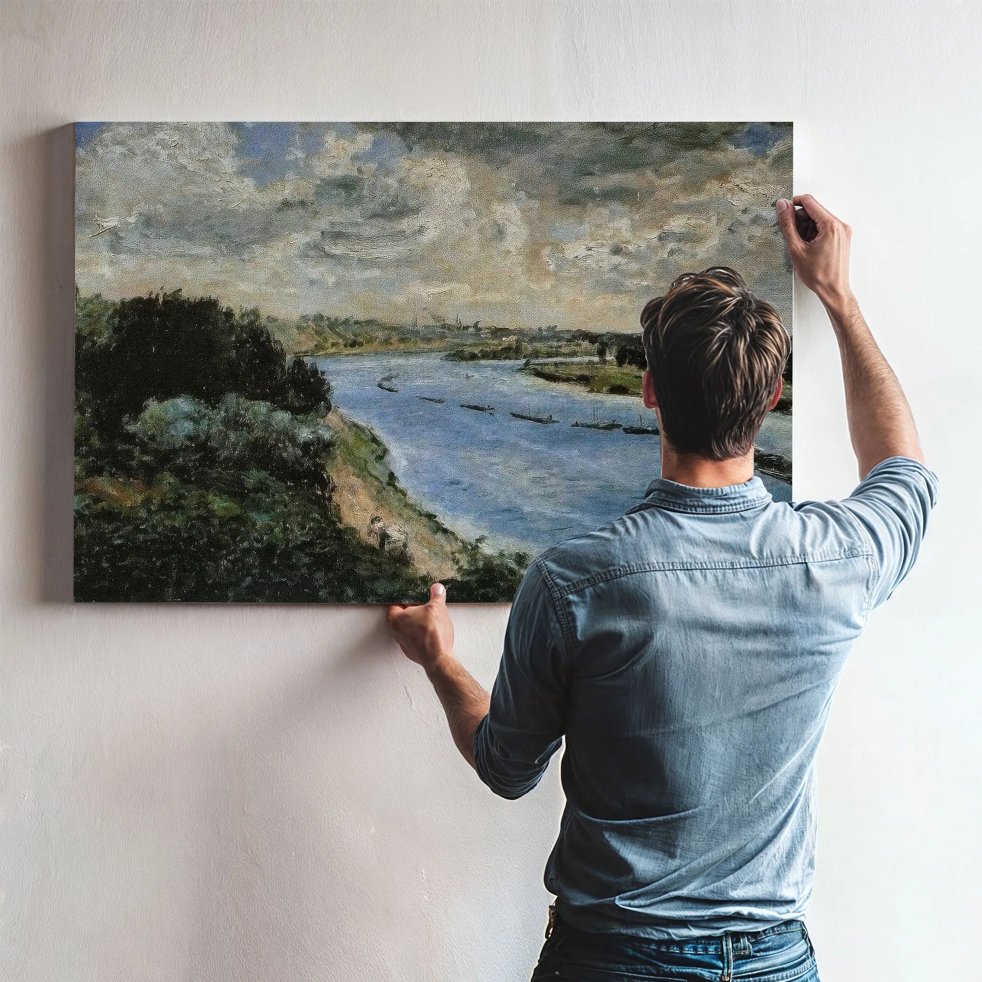 Chalands Sur La Seine By Pierre Auguste Renoir Fine Art Print