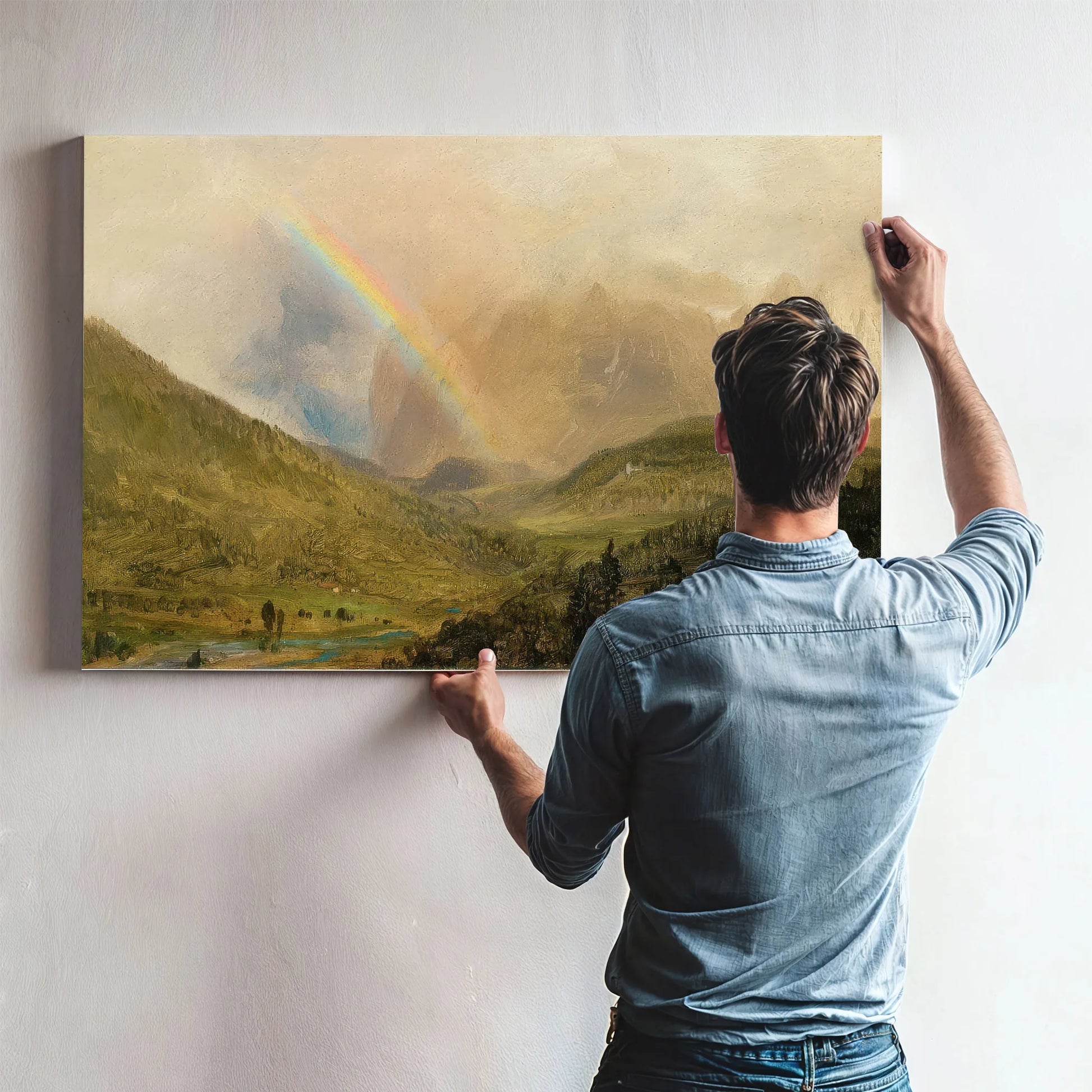 Rainbox Near Berchtesgaden Germany By Frederic Edwin Church Fine Art Print
