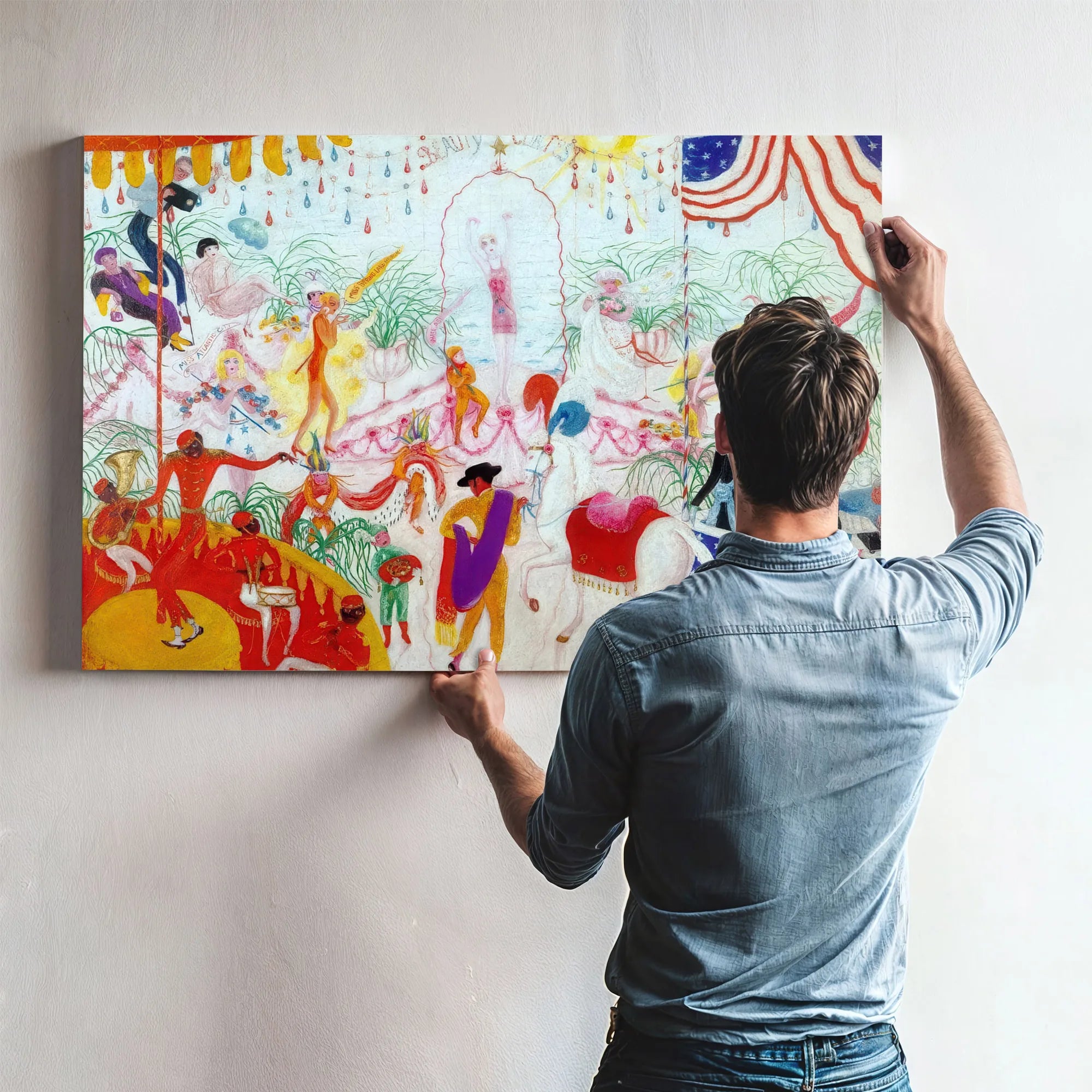Beauty Contest To The Memory Of Pt Barnum By Florine Stettheimer Fine Art Print