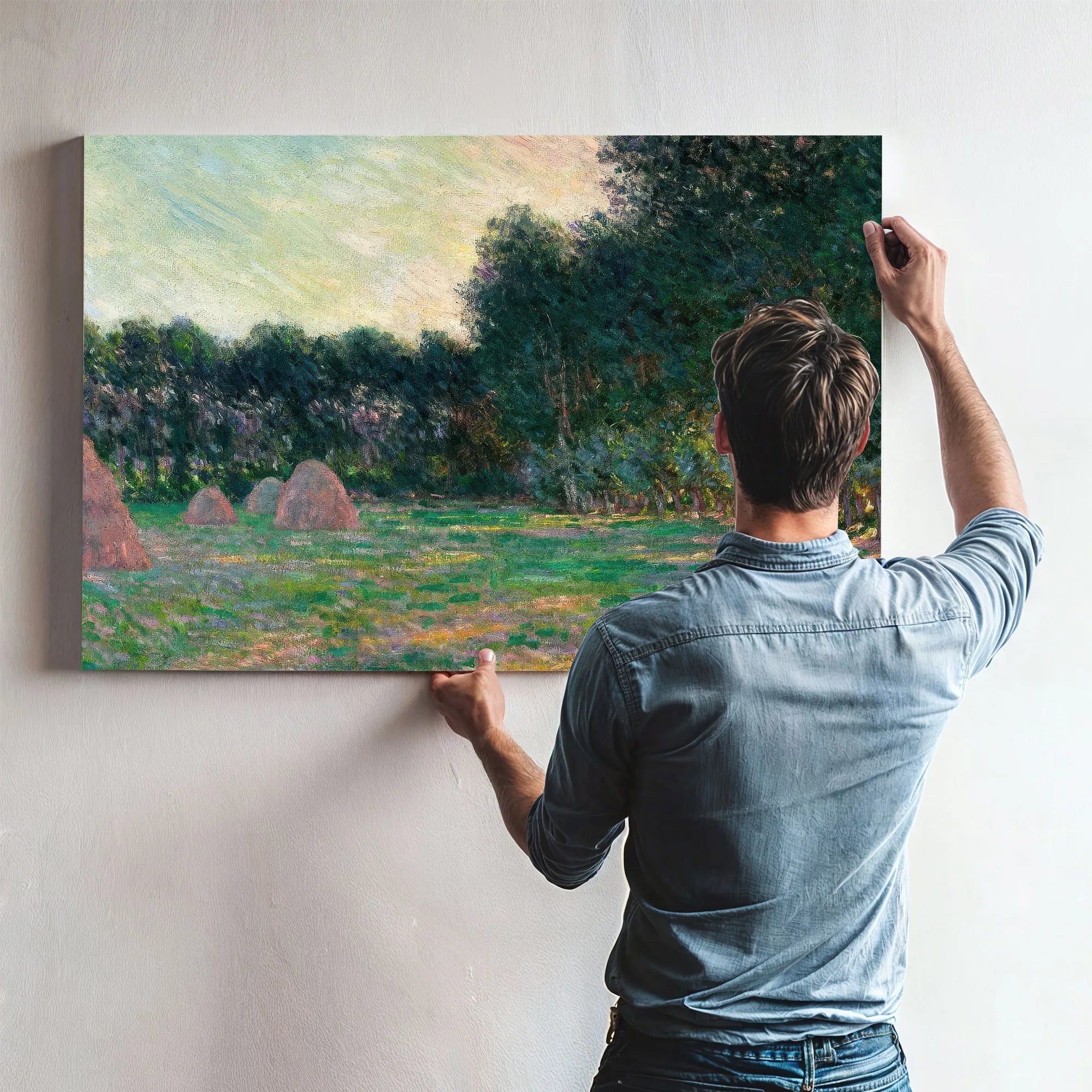 Meadow With Haystacks Near Giverny By Claude Monet Fine Art Print