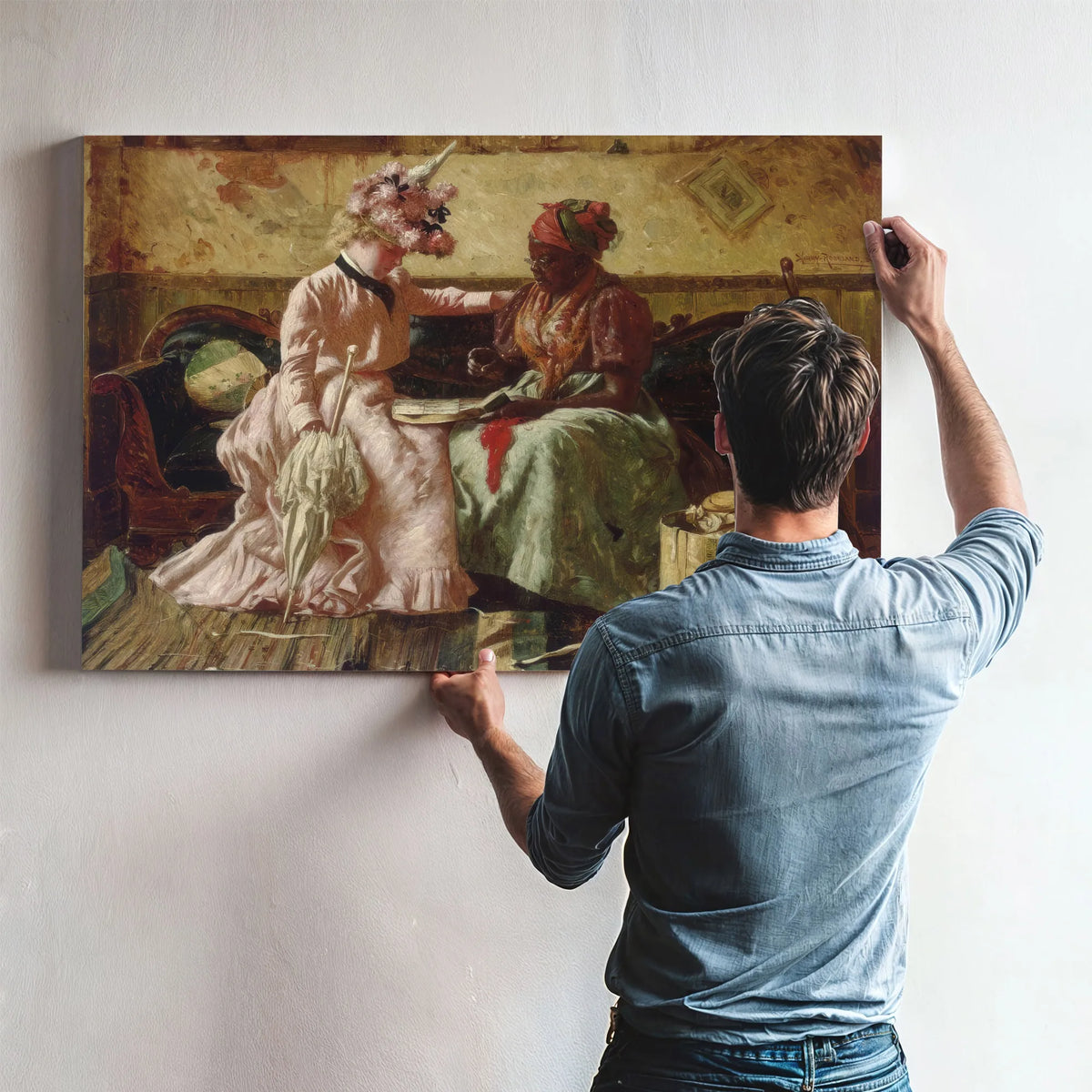Reading The Cards By Harry Roseland Fine Art Print