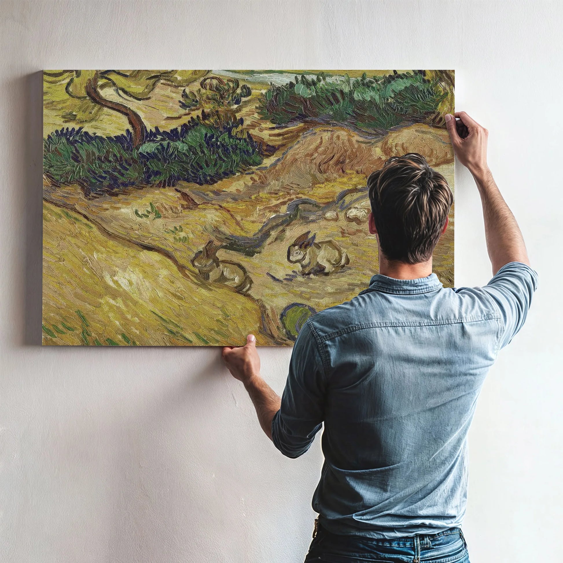 Landscape With Rabbits By Vincent Van Gogh Fine Art Print