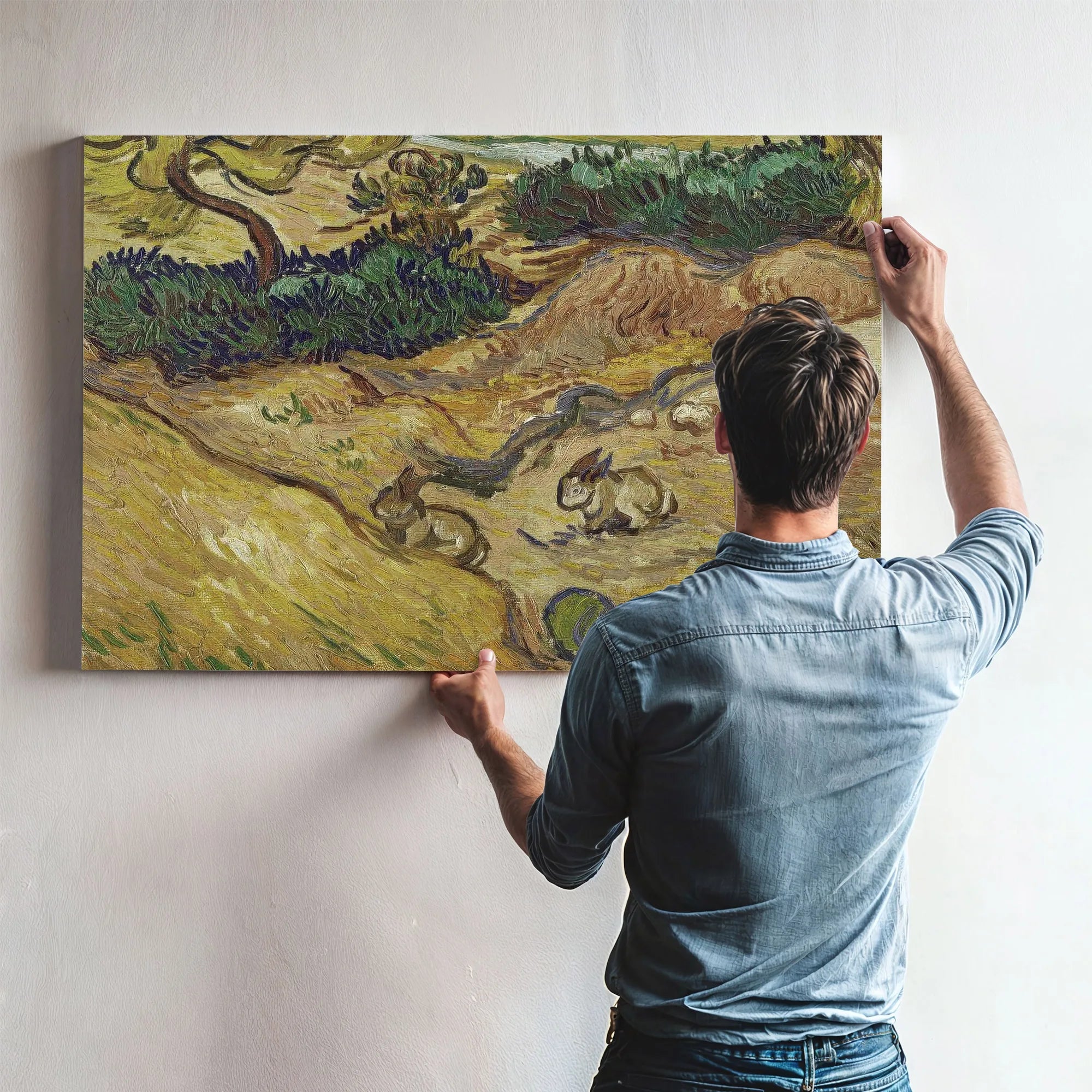 Landscape With Rabbits By Vincent Van Gogh Fine Art Print