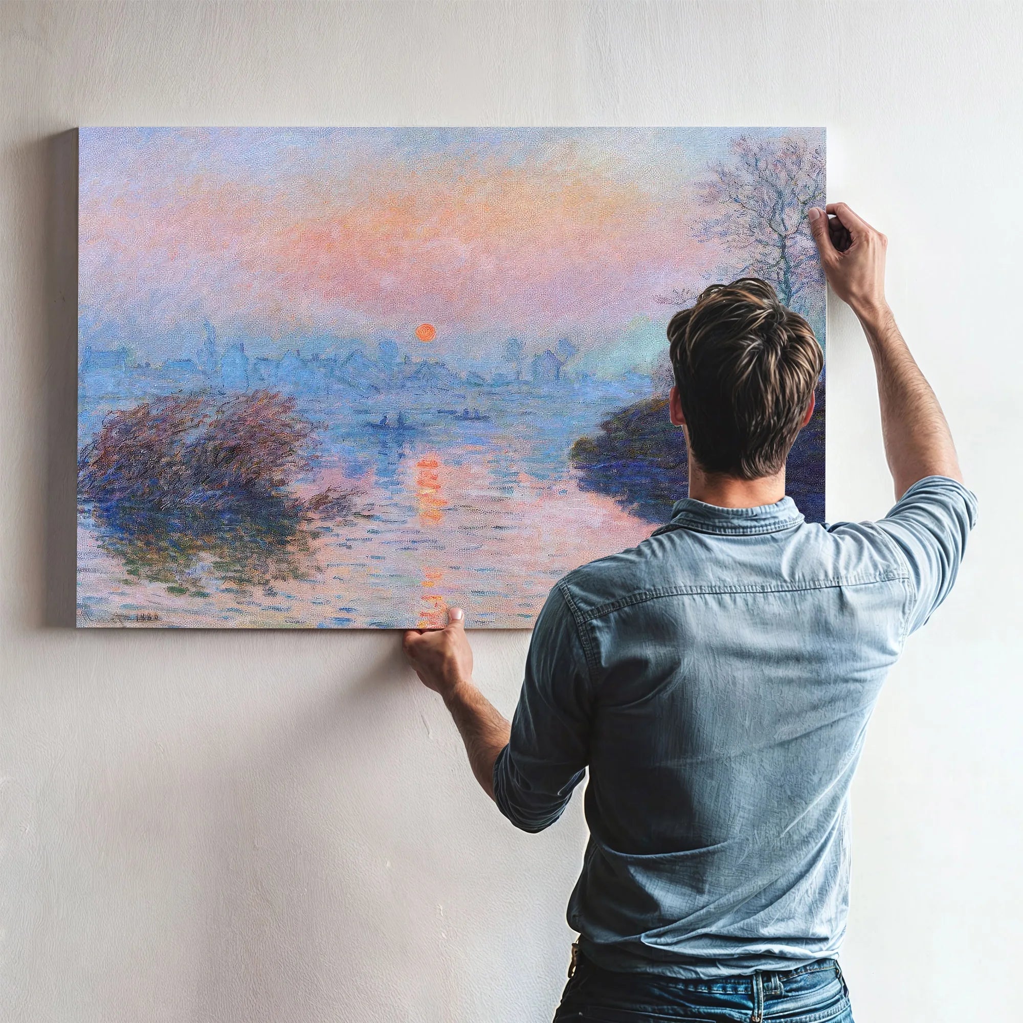 Sunset On The Seine At Lavacourt Winter Effect 1880 Oil On Canvas 100X150Cm Petit Palais By Claude Monet Fine Art Print
