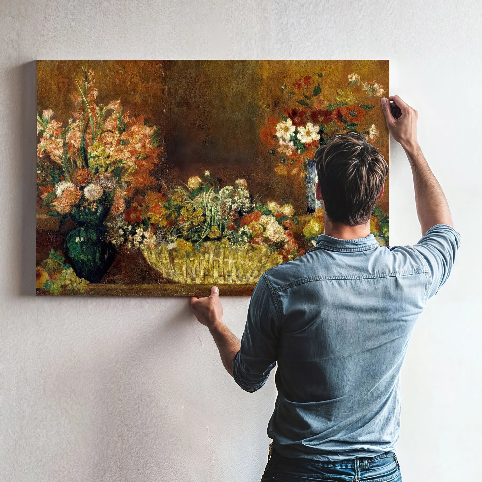 Still Life With Flowers And Fruit By Pierre August Renoir Fine Art Print