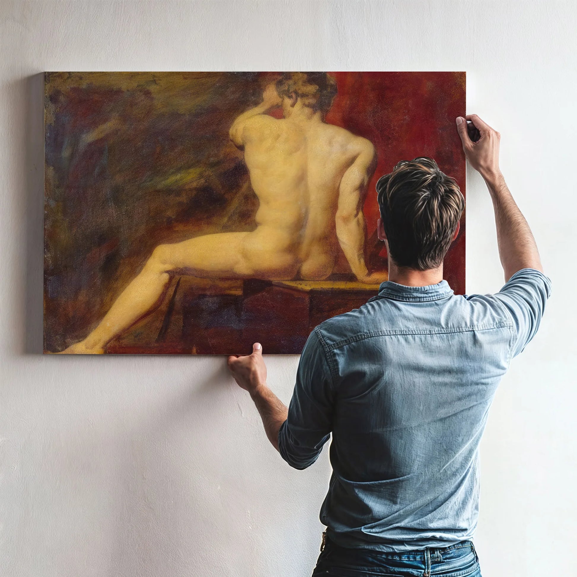 Study Of Male Nude By William Etty Fine Art Print