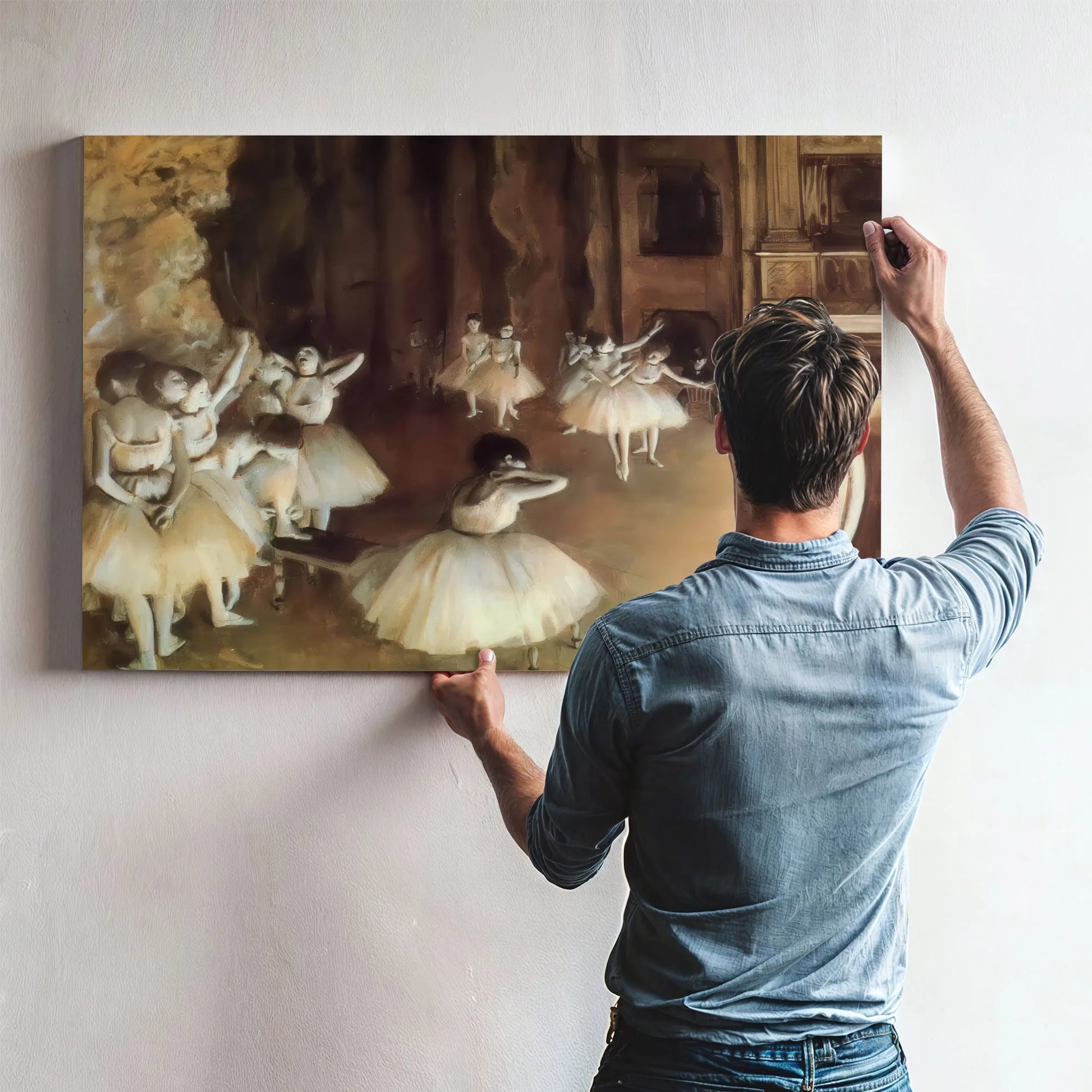 Rehearsal Of A Ballet On Stage By Edgar Degas Fine Art Print