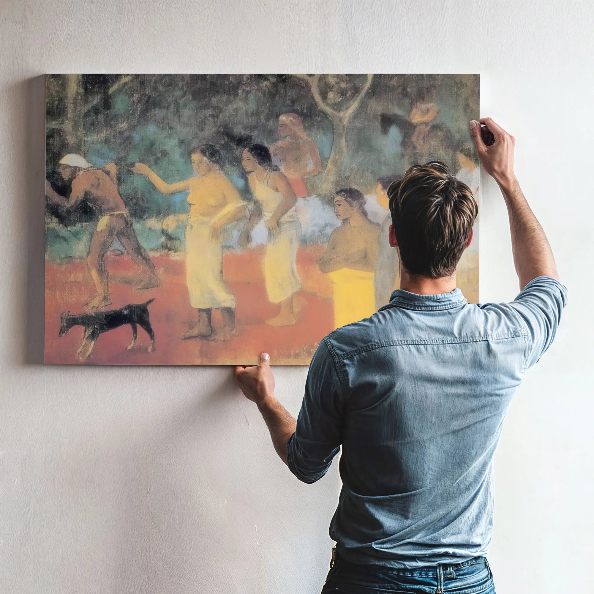 Scene From Tahitian Life By Paul Gauguin Fine Art Print