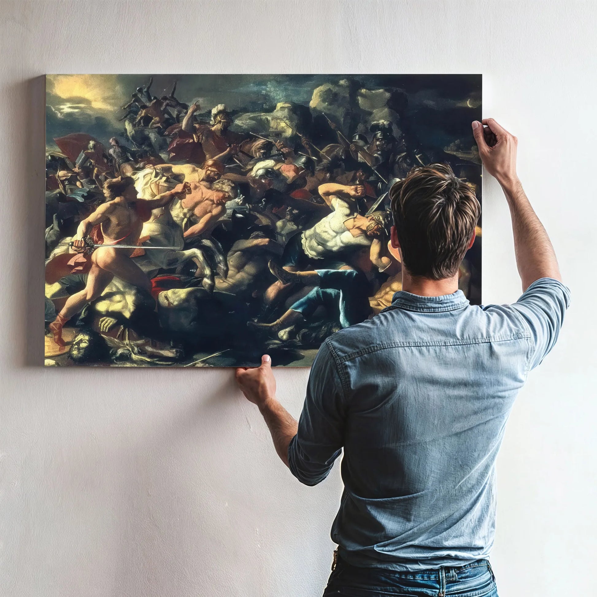 Joshuas Victory Over The Amorites By Nicholas Poussin Fine Art Print