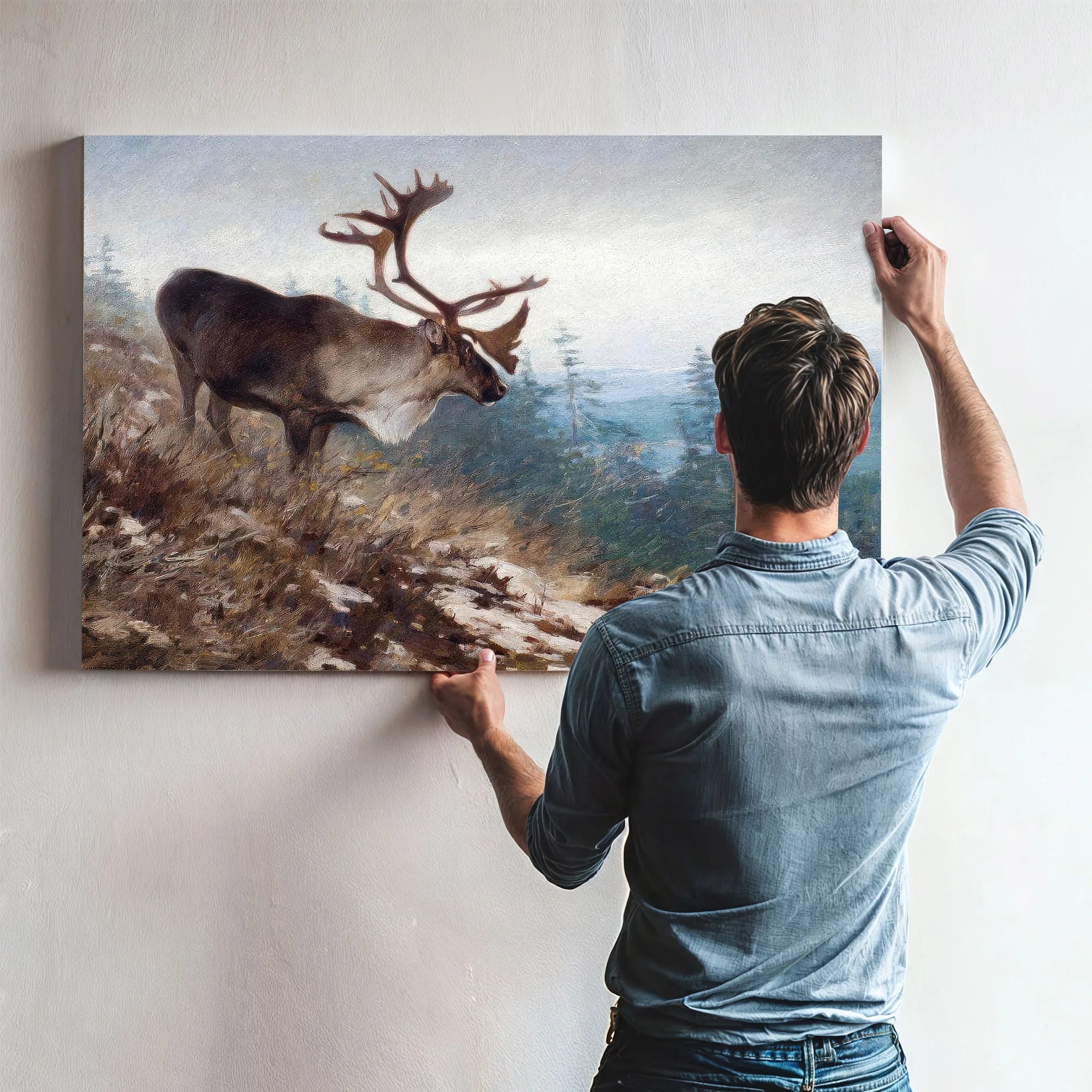 Yukon King Caribou By Carl Rungius Fine Art Print