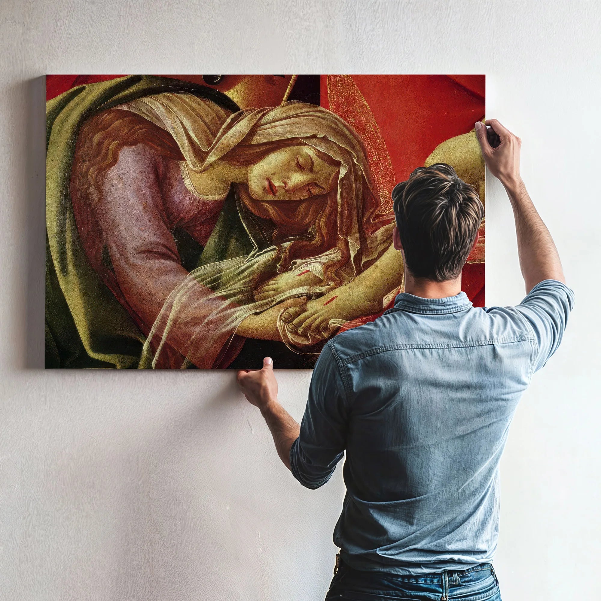 The Lamentation Of Christ Detail Of Mary Magdalene And The Feet Of Christ By Sandro Botticelli Fine Art Print
