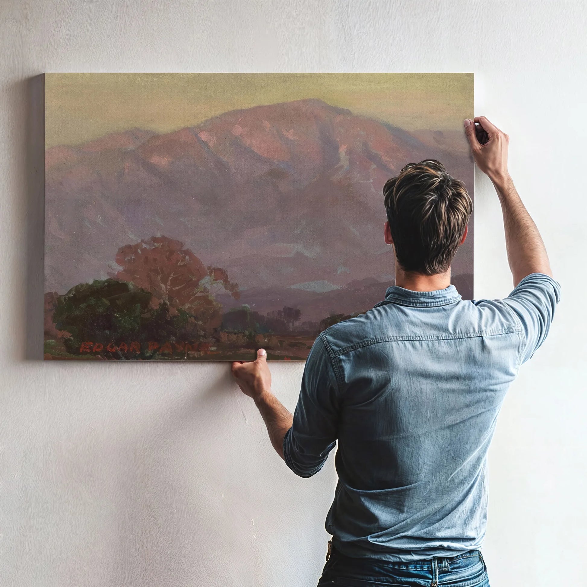 Purple Foothills San Gabriel Mountains By Edgar Payne Fine Art Print