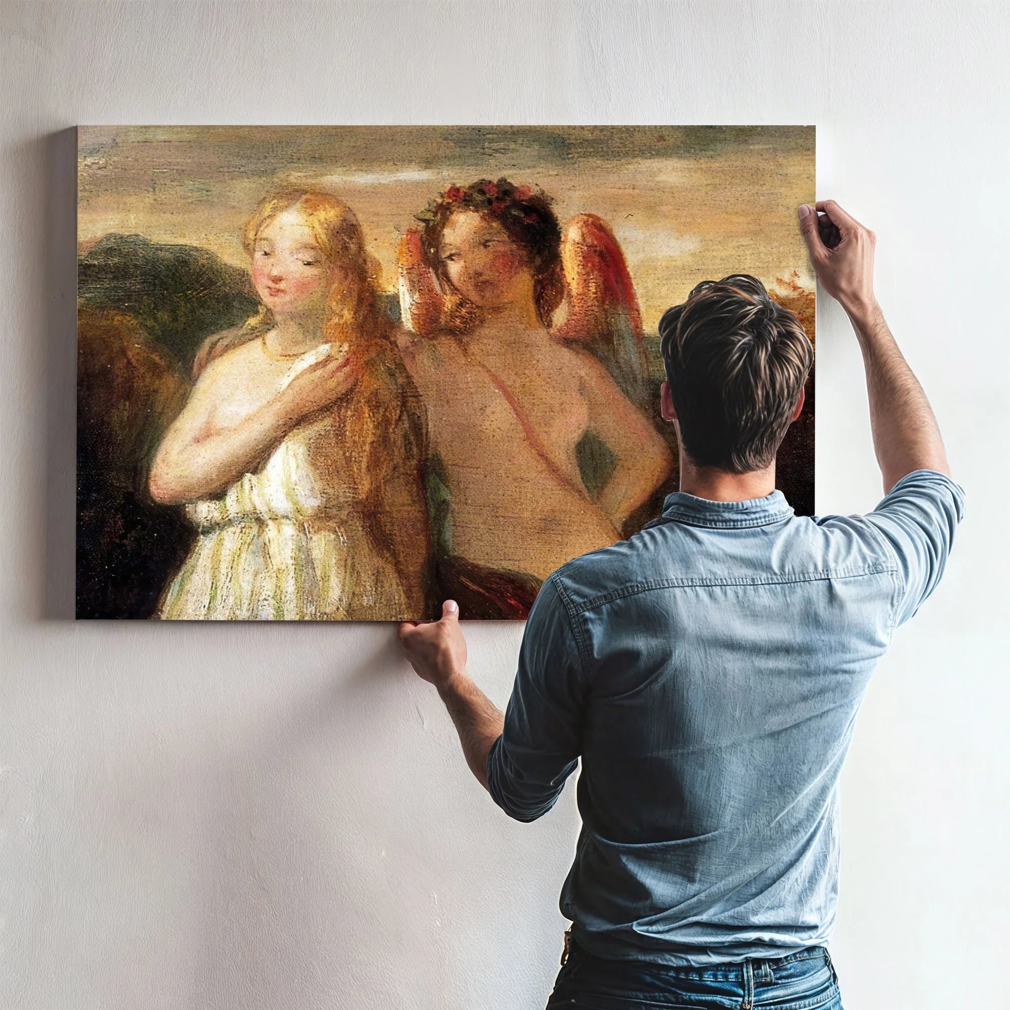 Sketch Of Venus And Psyche By William Etty Fine Art Print