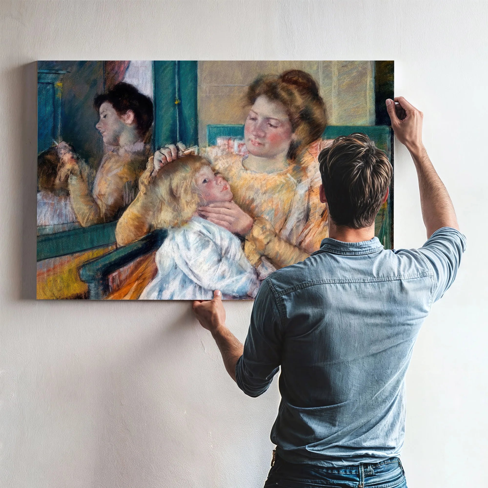 Mother Combing Her Childs Hair (La Toilette) By Mary Cassatt Fine Art Print