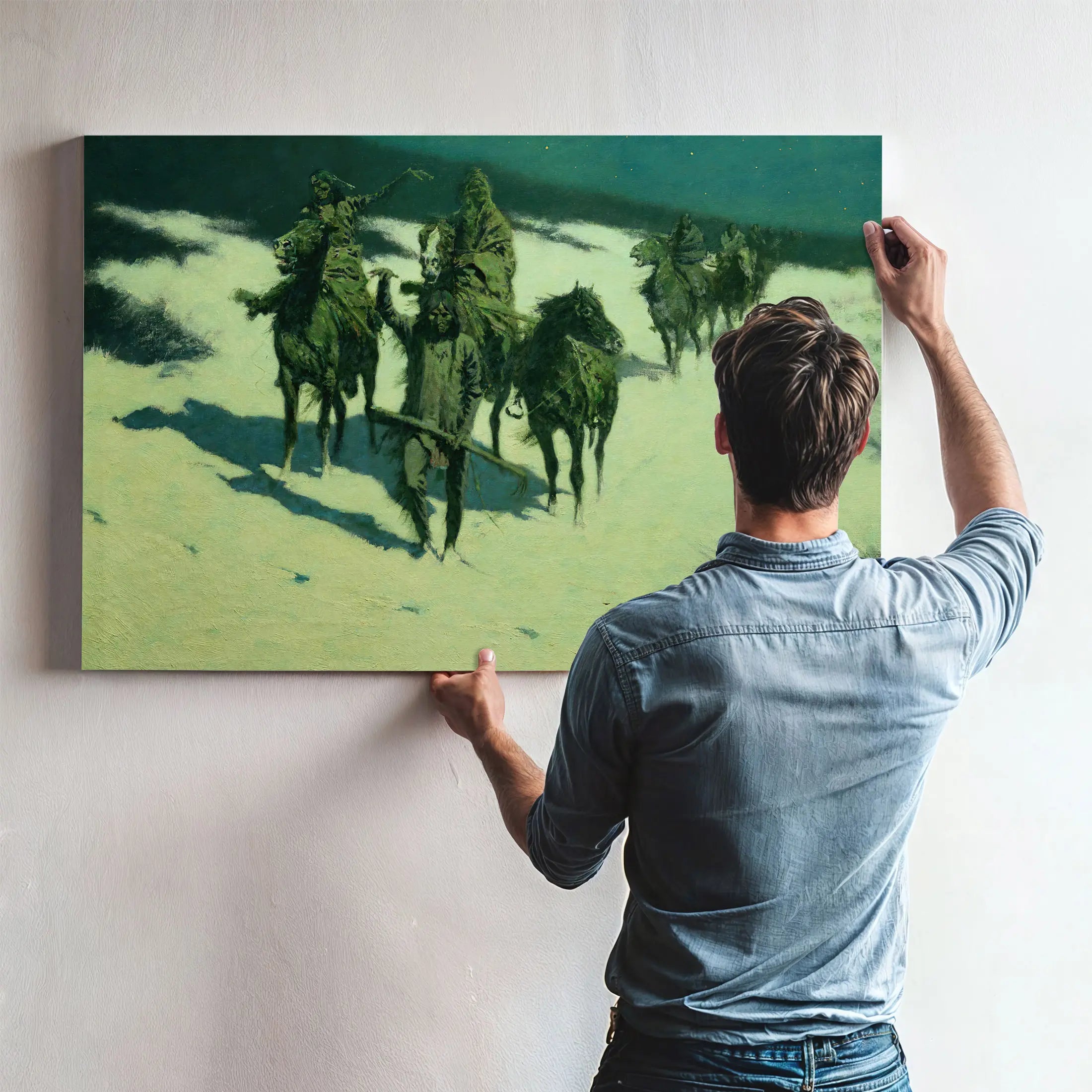 The Trail Of The Shod Horse by Frederic Remington
