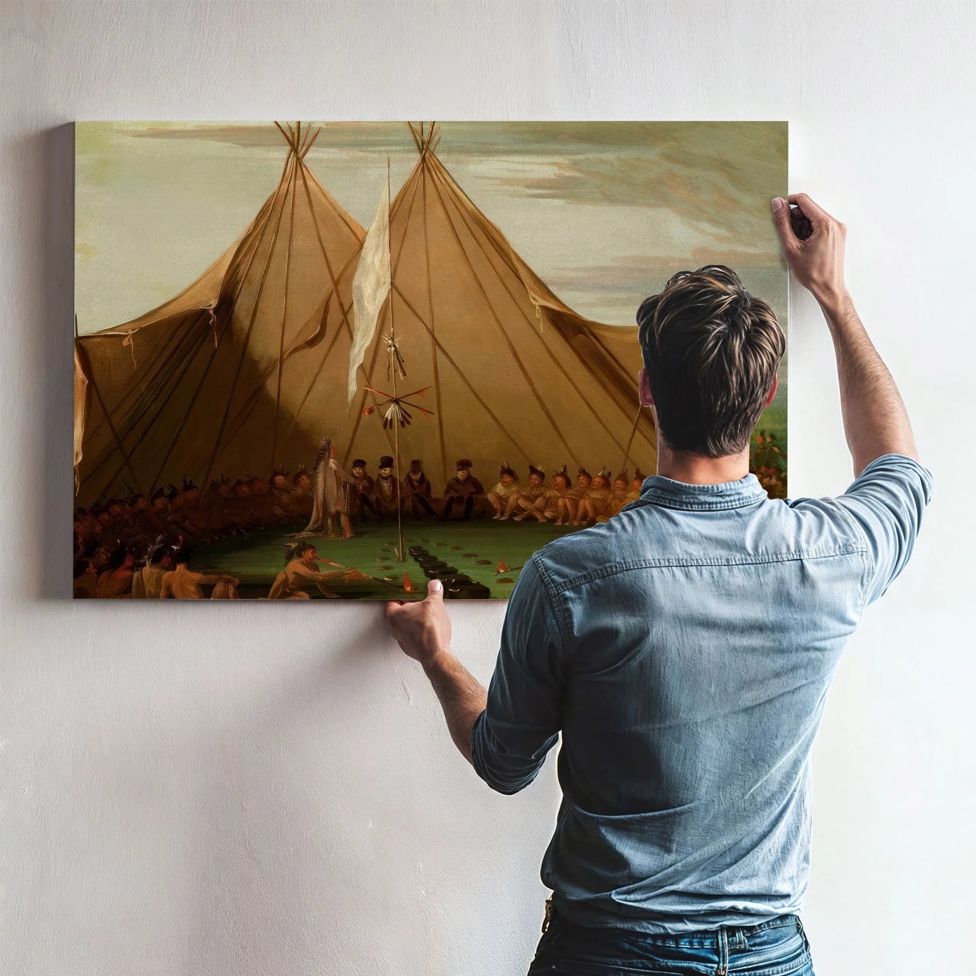 Sioux Dog Feast By George Catlin Fine Art Print