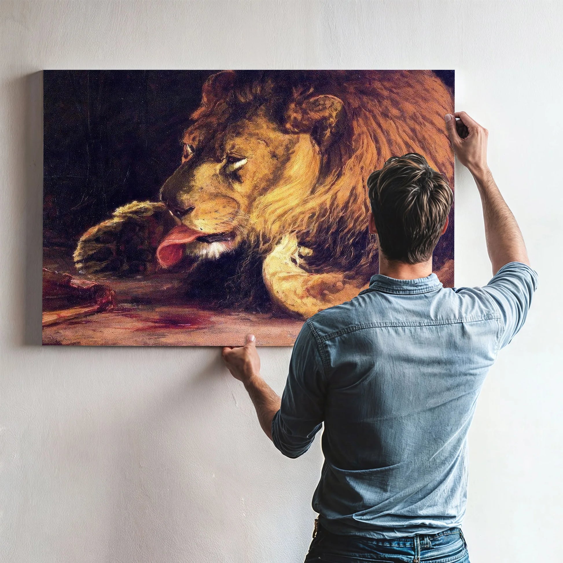 Lion Licking Its Paw By Henry Ossawa Tanner Fine Art Print