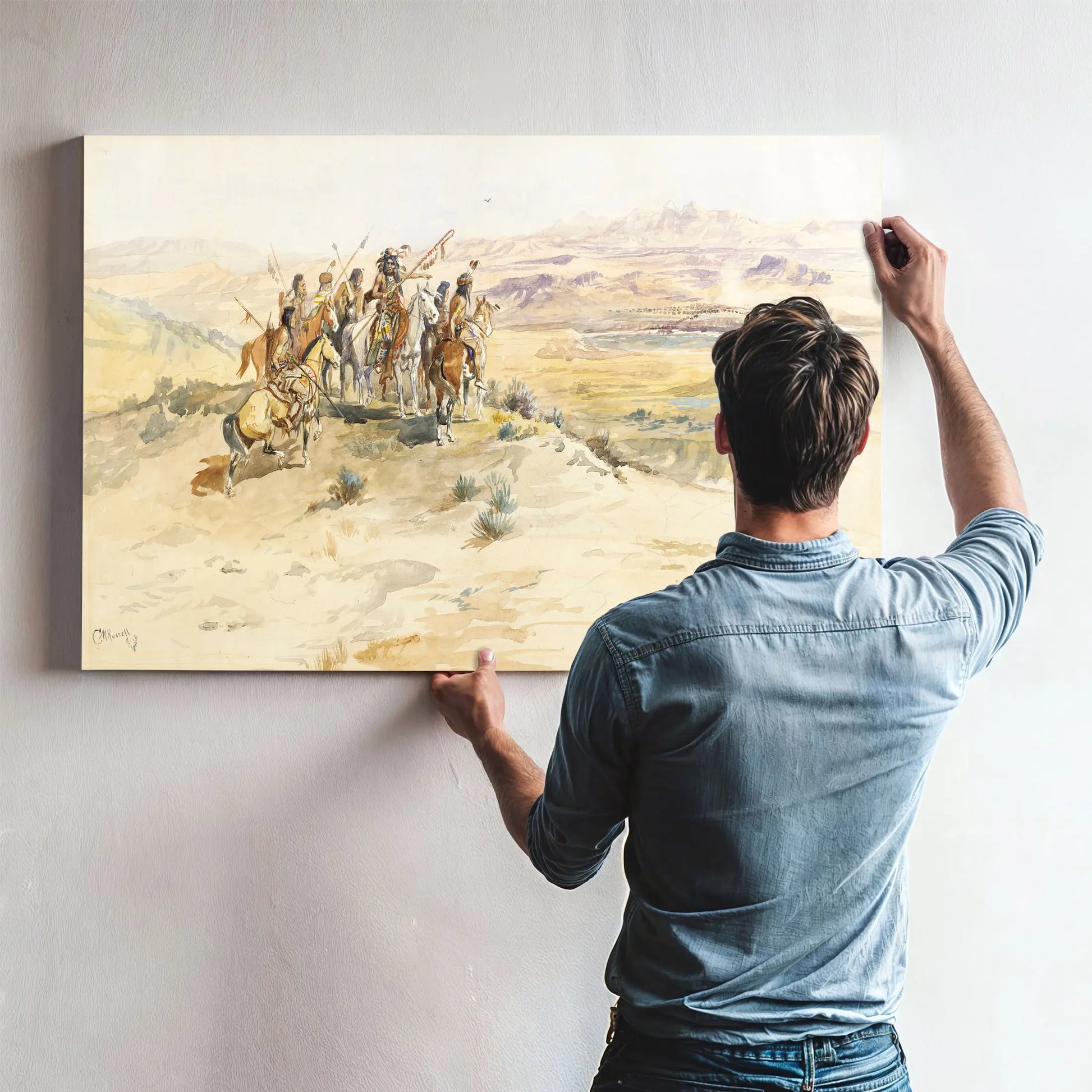 Indian Sighting Buffalo by Charles Marion Russell