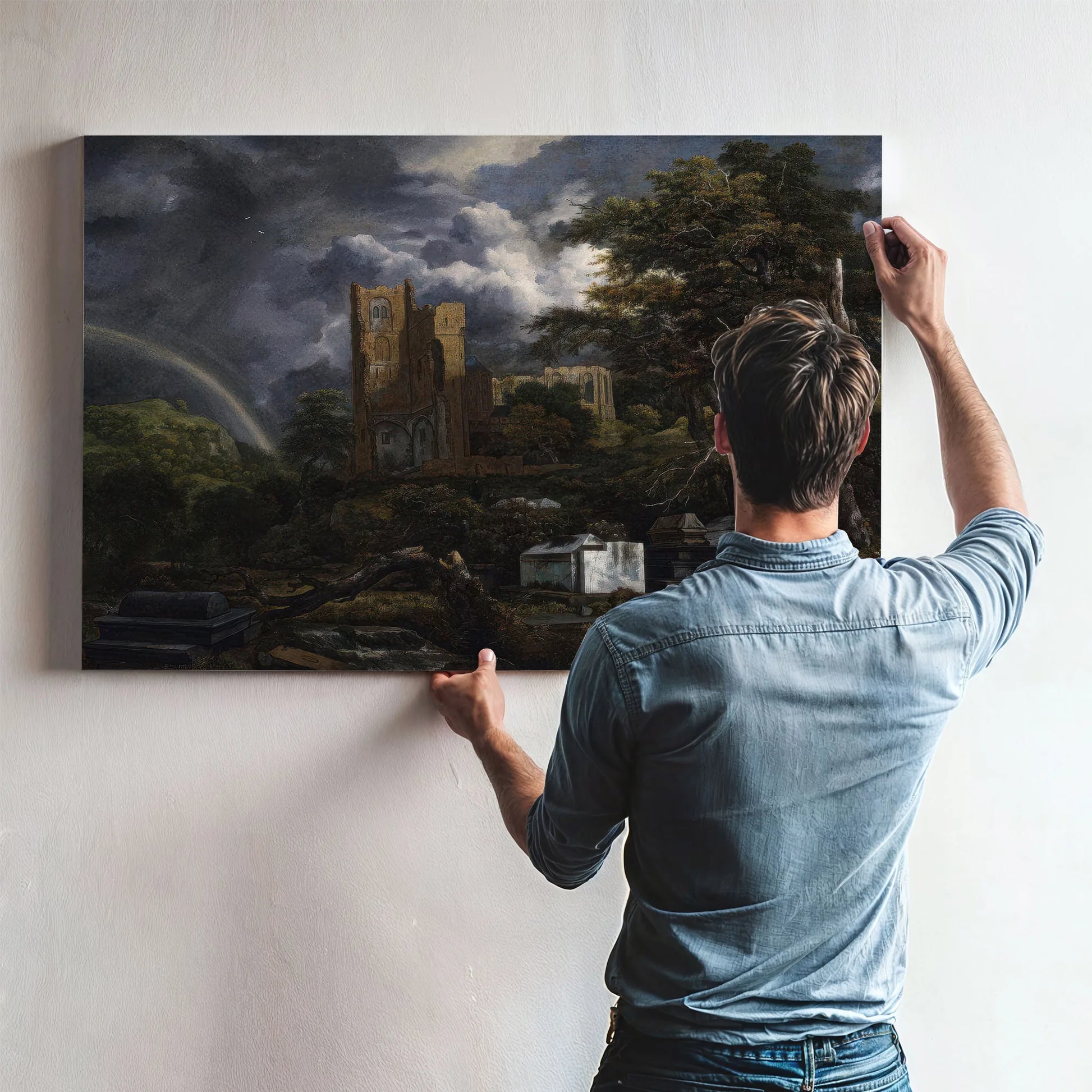 The Jewish Cemetery By Jacob Van Ruisdael Fine Art Print