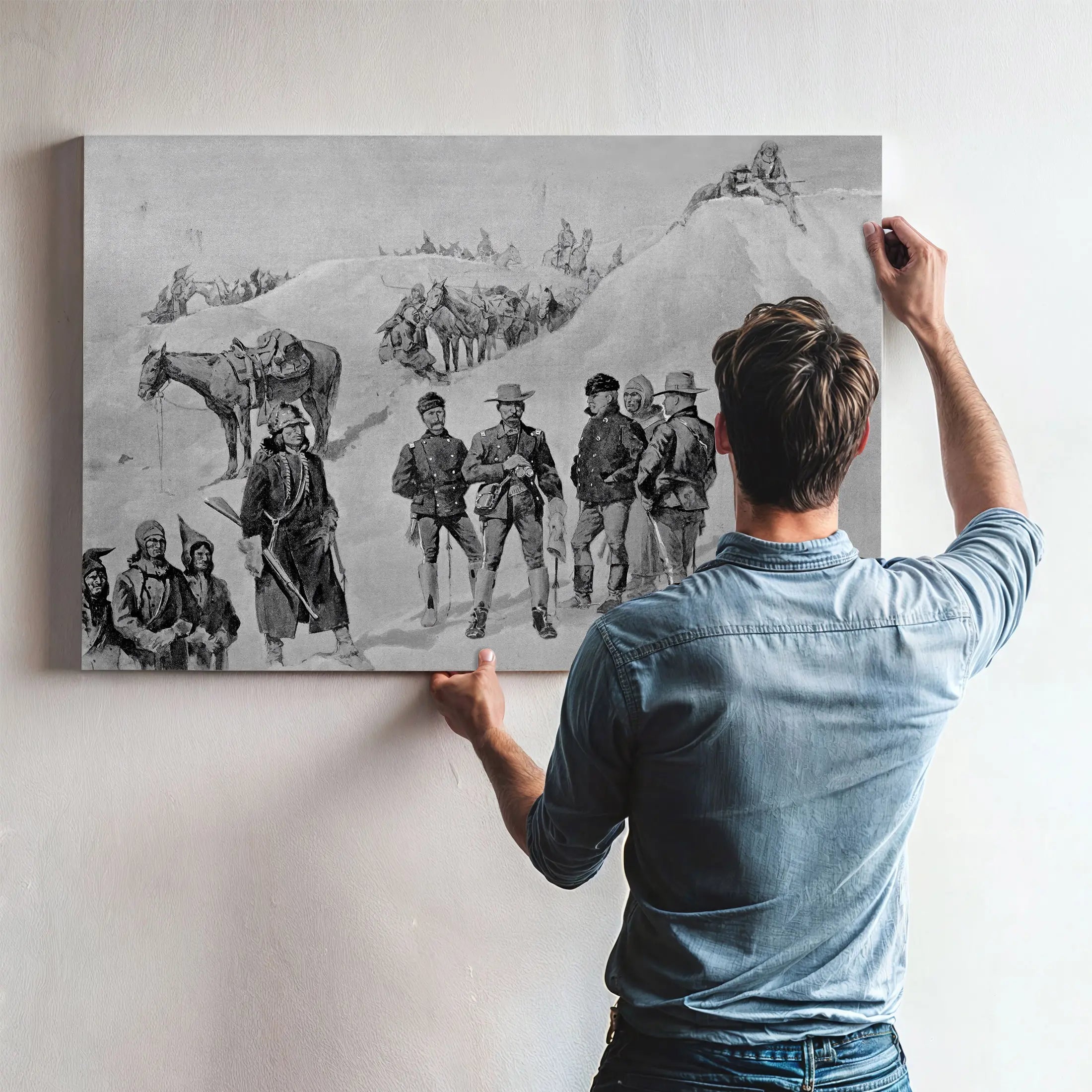 Watching The Dust Of The Hostiles From The Bluffs Of The Stronghold by Frederic Remington
