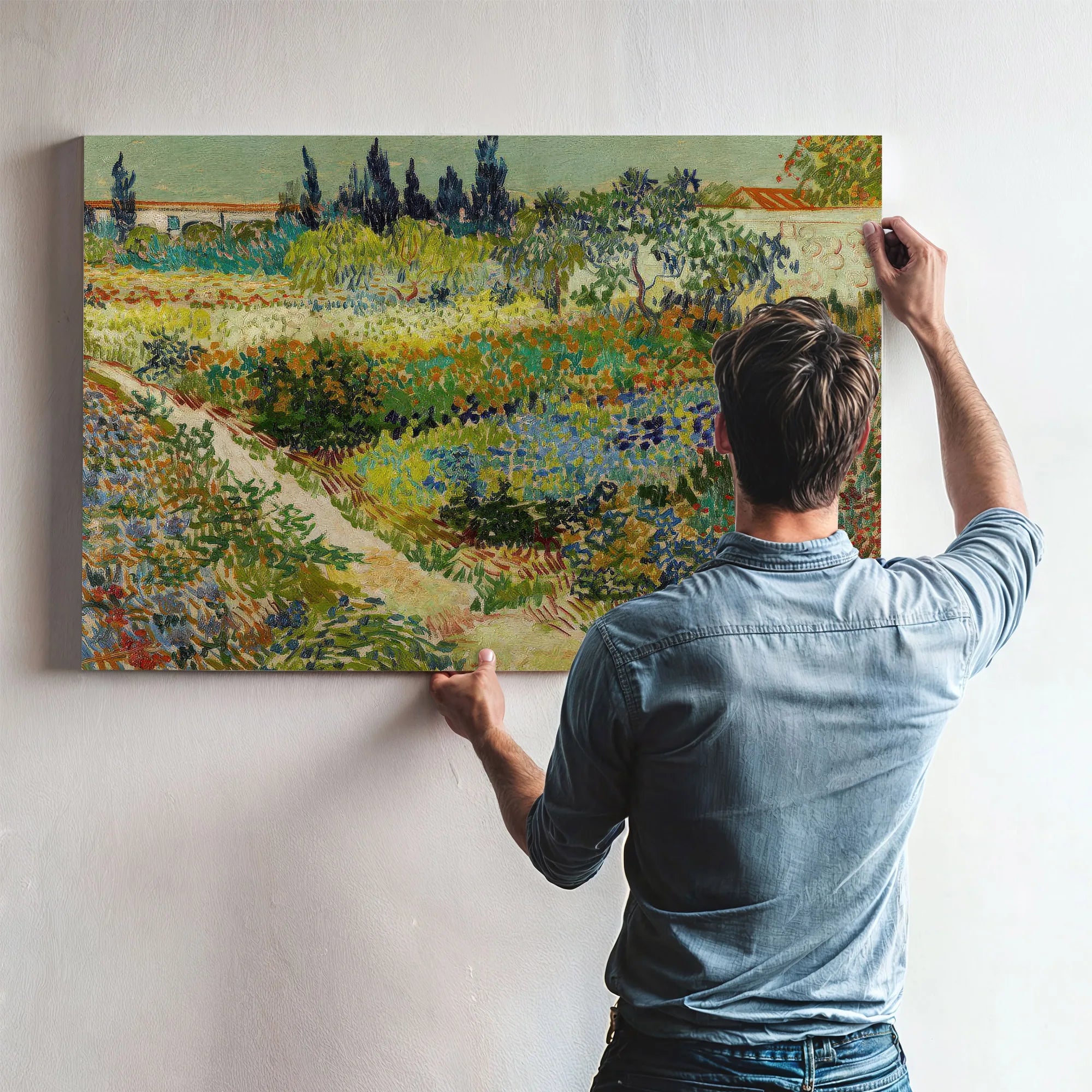 Garden At Arles Flowering Garden With Path By Vincent Van Gogh Fine Art Print