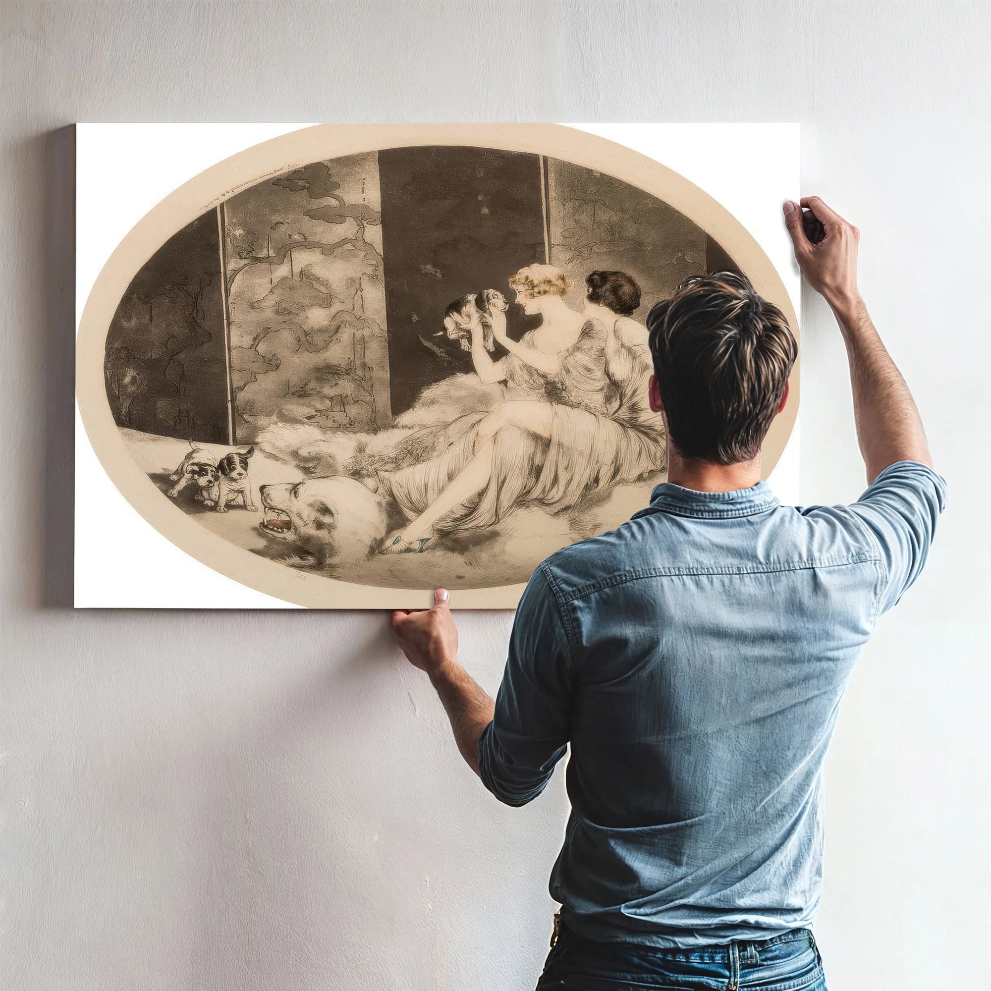 Petit Chiens 1925 By Louis Icart Fine Art Print