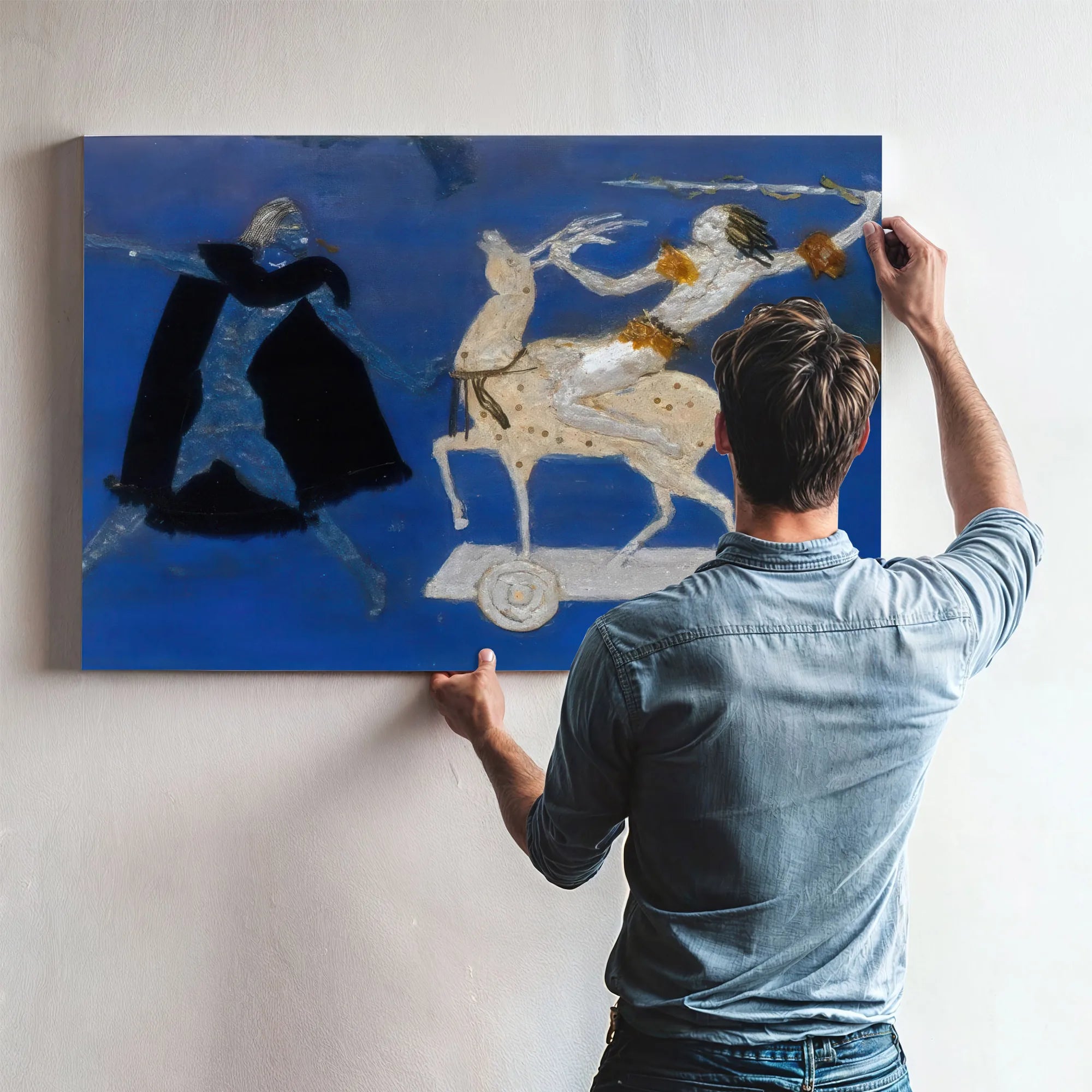Two Figures And Four Legged Animal By Florine Stettheimer Fine Art Print