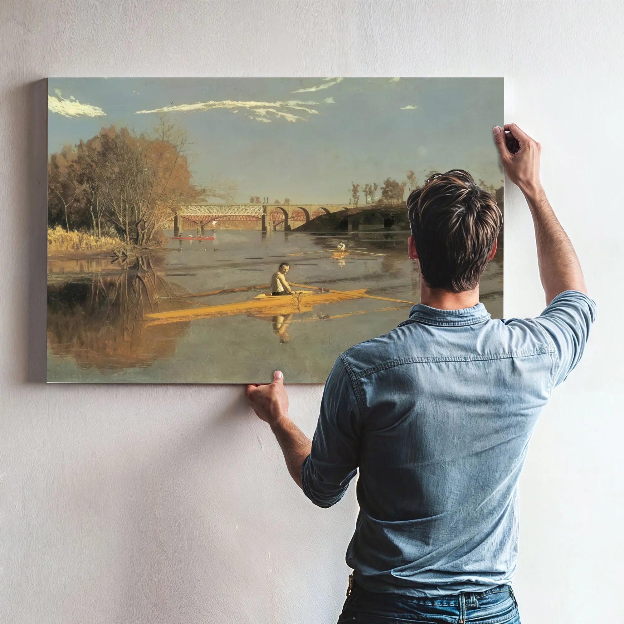 Max Schmitt In A Single Scull 2 By Thomas Eakins Fine Art Print