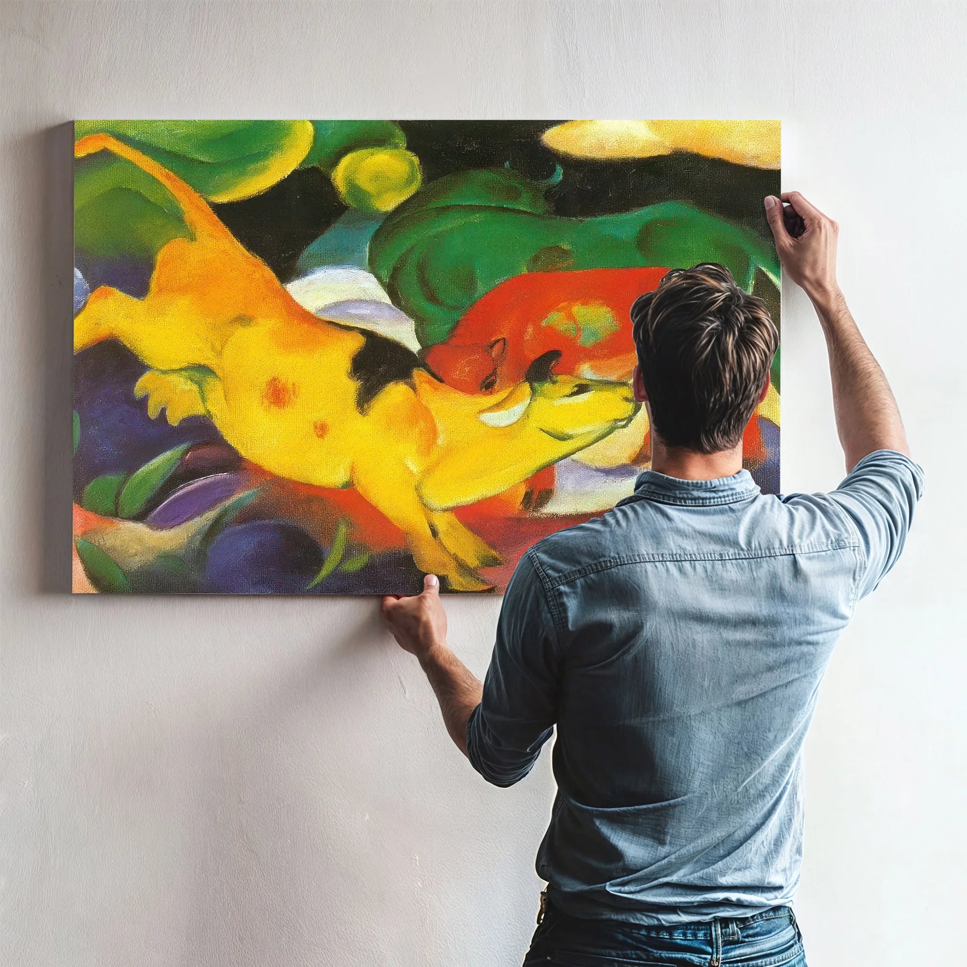 Cows Yellow Red Green By Franz Marc Fine Art Print