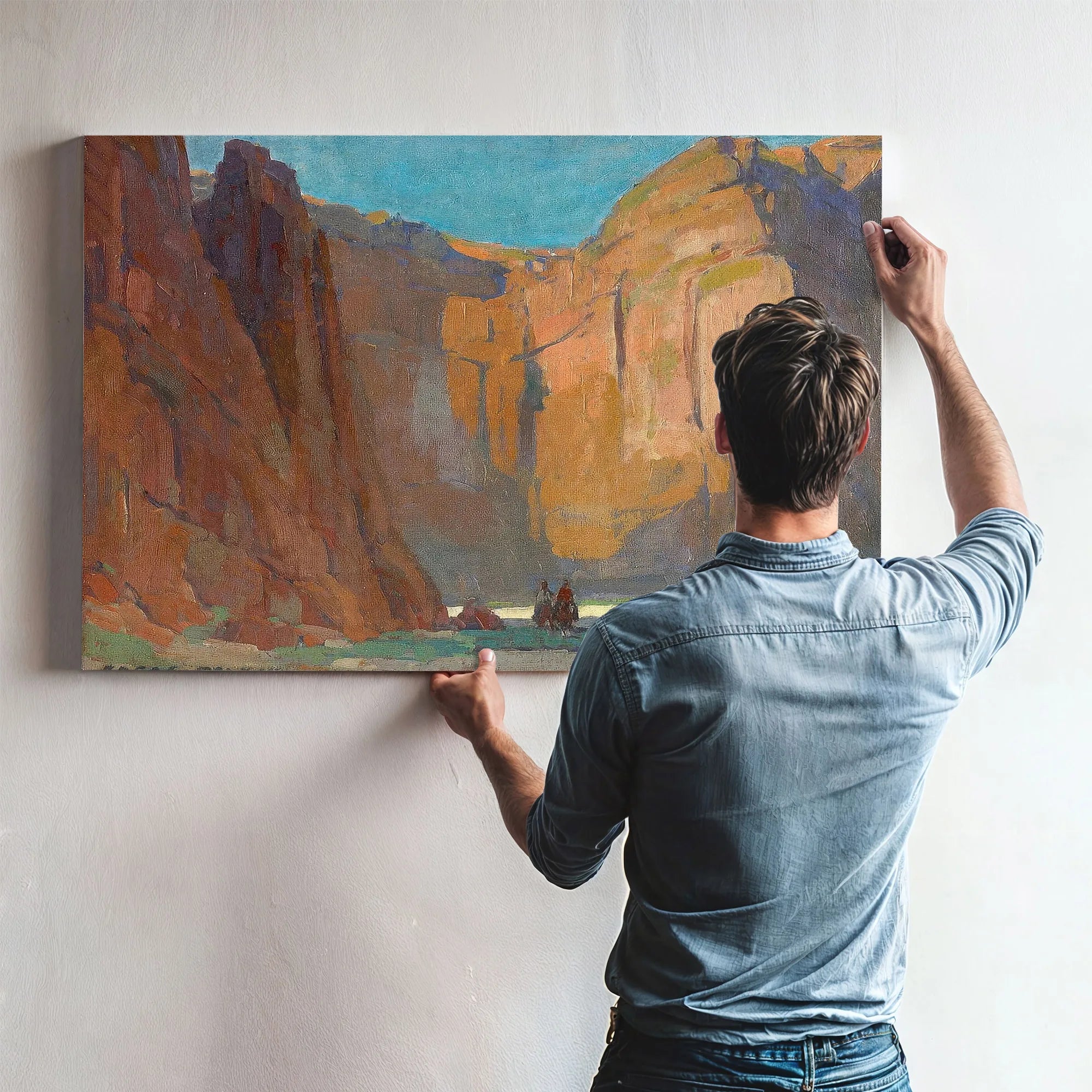 Navajos, Canyon De Chelly By Edgar Payne Fine Art Print