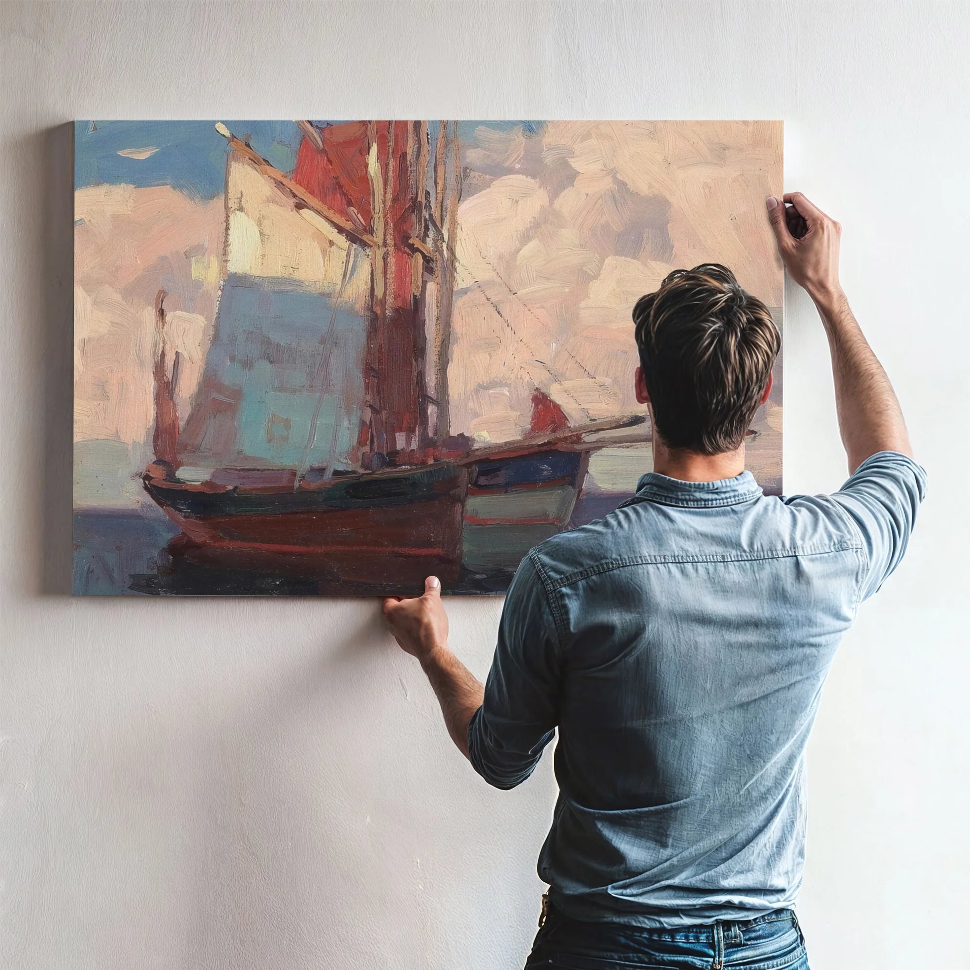 Shadows, French Tuna Boats By Edgar Payne Fine Art Print