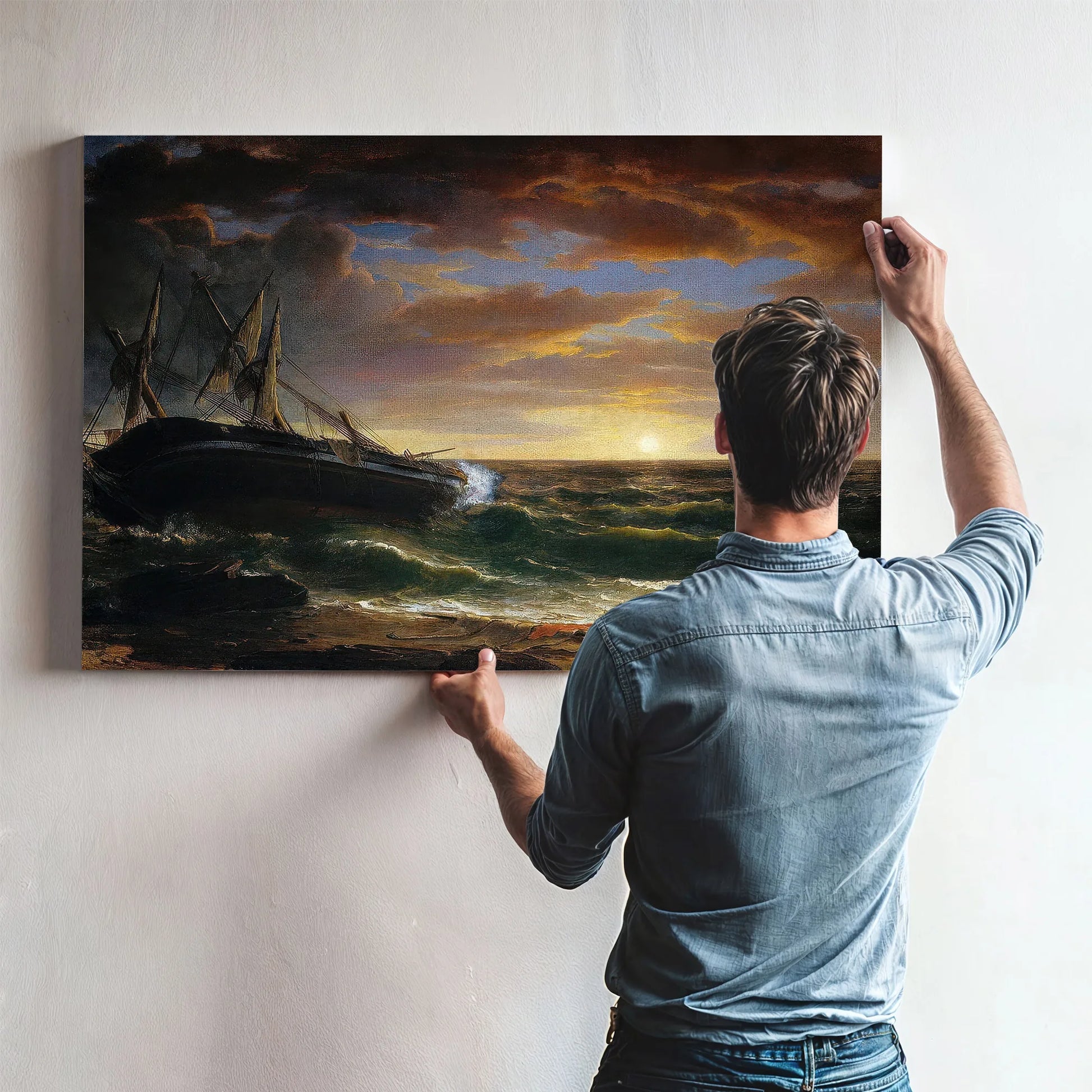 The Stranded Ship By Asher B Durand Fine Art Print