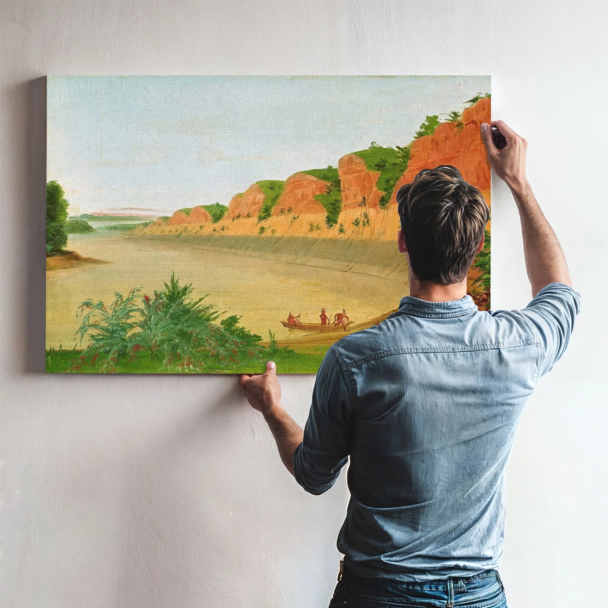 South Side Of Buffalo Island, Showing Buffalo Berries In The Foreground By George Catlin Fine Art Print