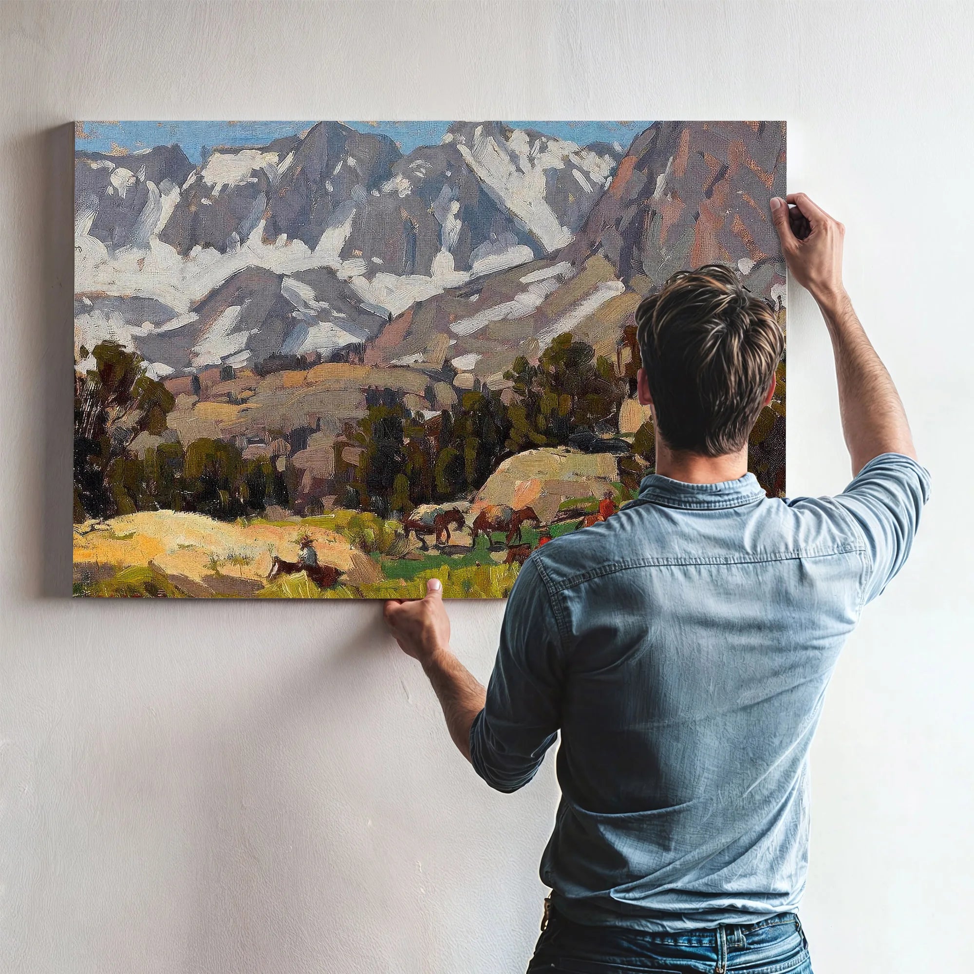 Sierra With Packers By Edgar Payne Fine Art Print