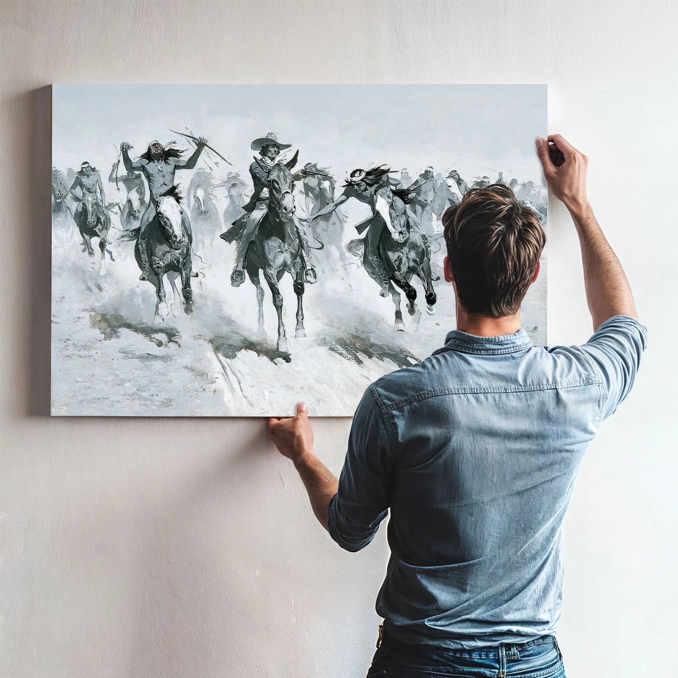 My Second Shot Sent Him Lining Out After His Brother by Frederic Remington