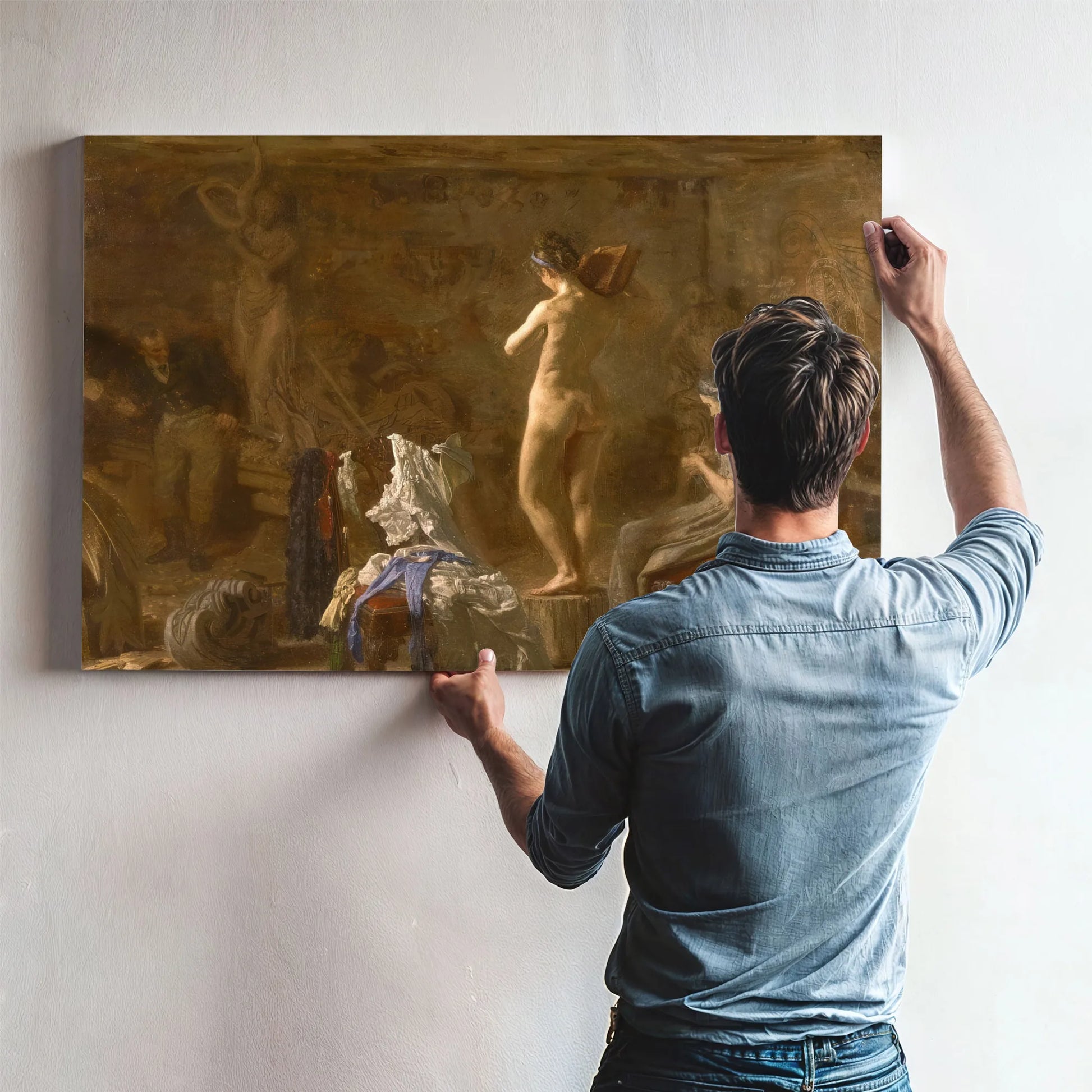 William Rush Carving Allegorical Figure Of The Schuylkill River By Thomas Eakins Fine Art Print