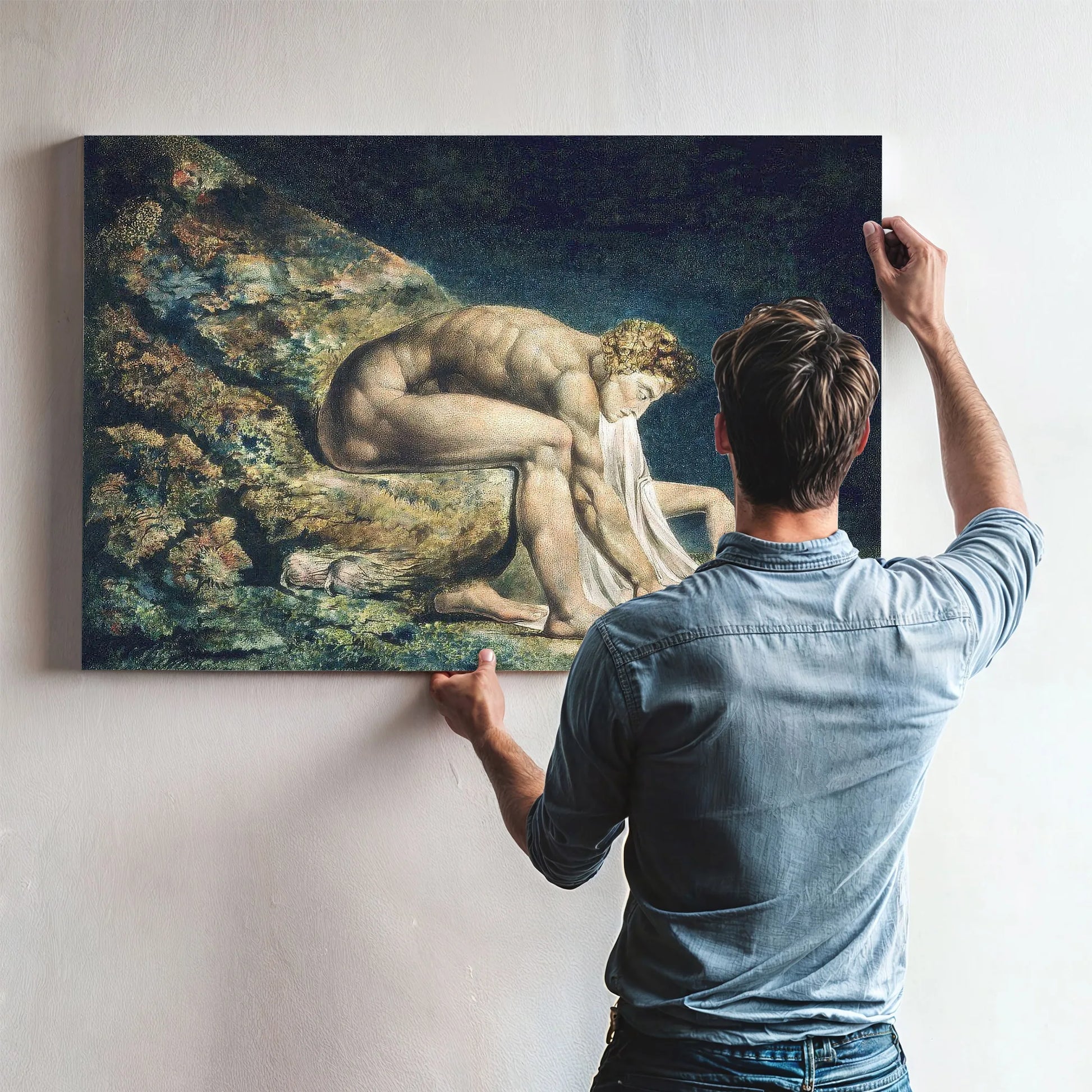 Newton 1795 Color Print And Watercolor 46X60Cm Tate Uk By William Blake Fine Art Print