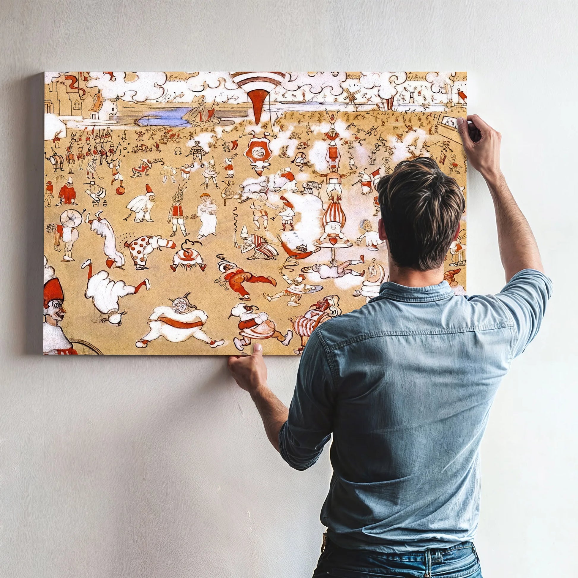 White And Red Clowns Evolving By James Ensor Fine Art Print