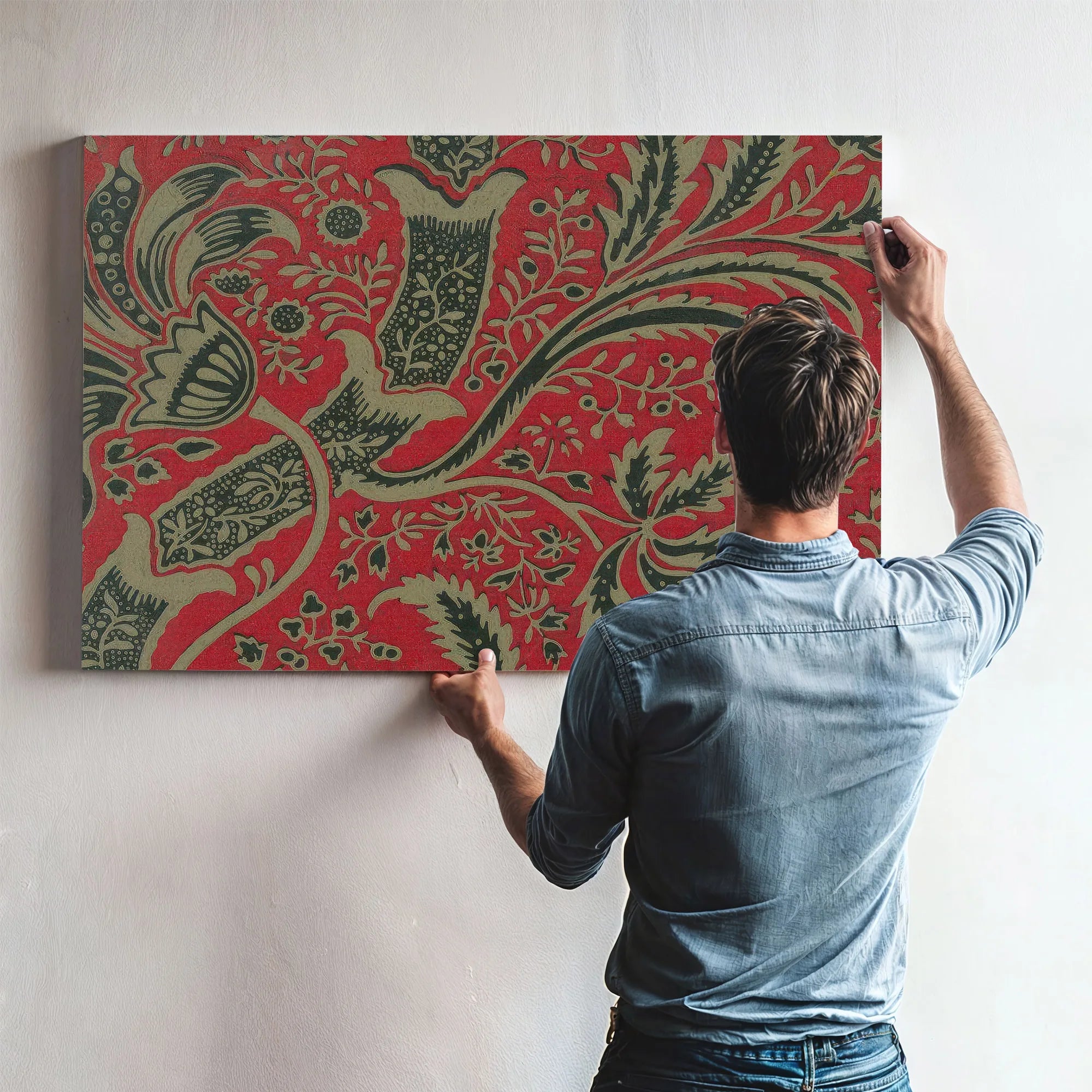 Wallpaper Sample With Bamboo Pattern By William Morris Fine Art Print