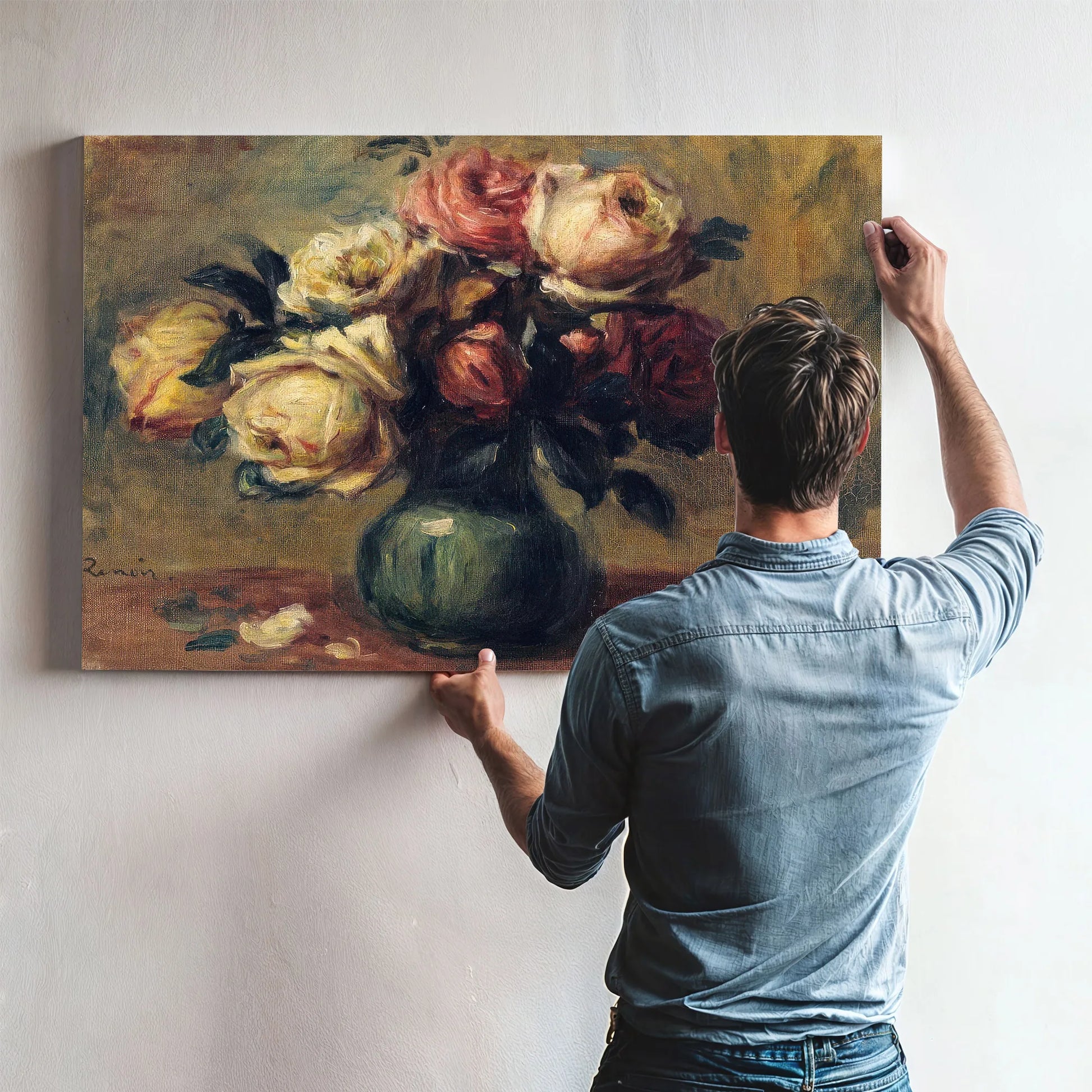 Roses In A Vase By Pierre August Renoir Fine Art Print