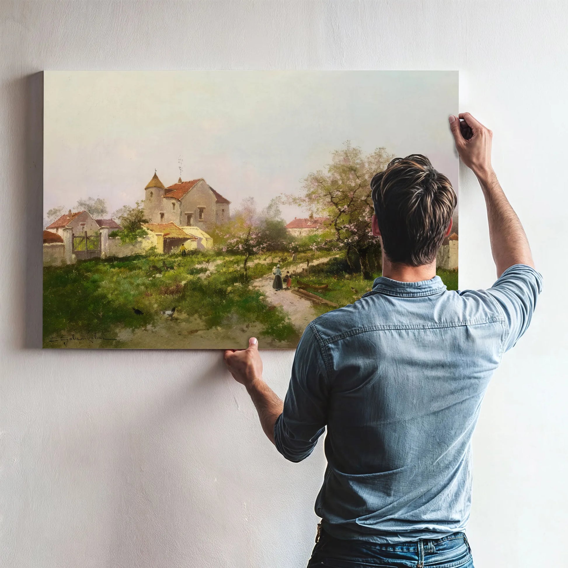Rural Scene In The Barbizon Suburbs By Eugene Galien Laloue Fine Art Print