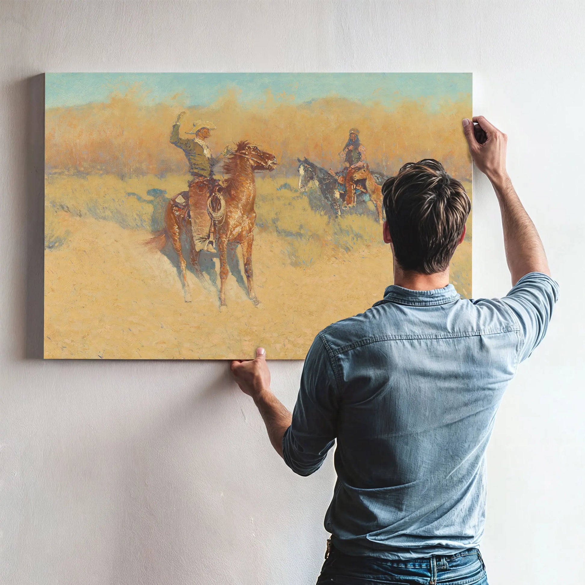 The Long Horn Cattle Sign by Frederic Remington