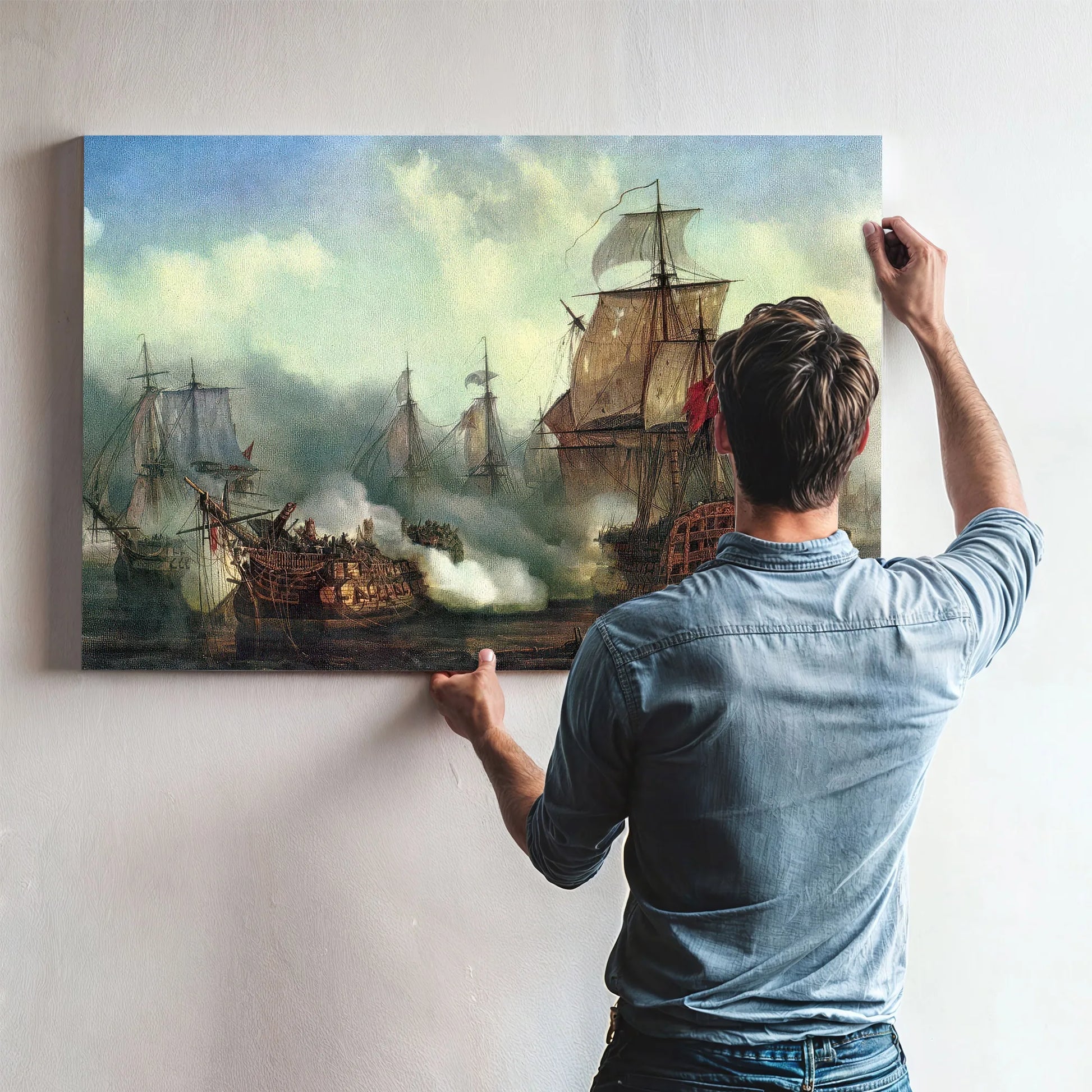 Battle Of Trafalgar By Louis Philippe Crepin Fine Art Print