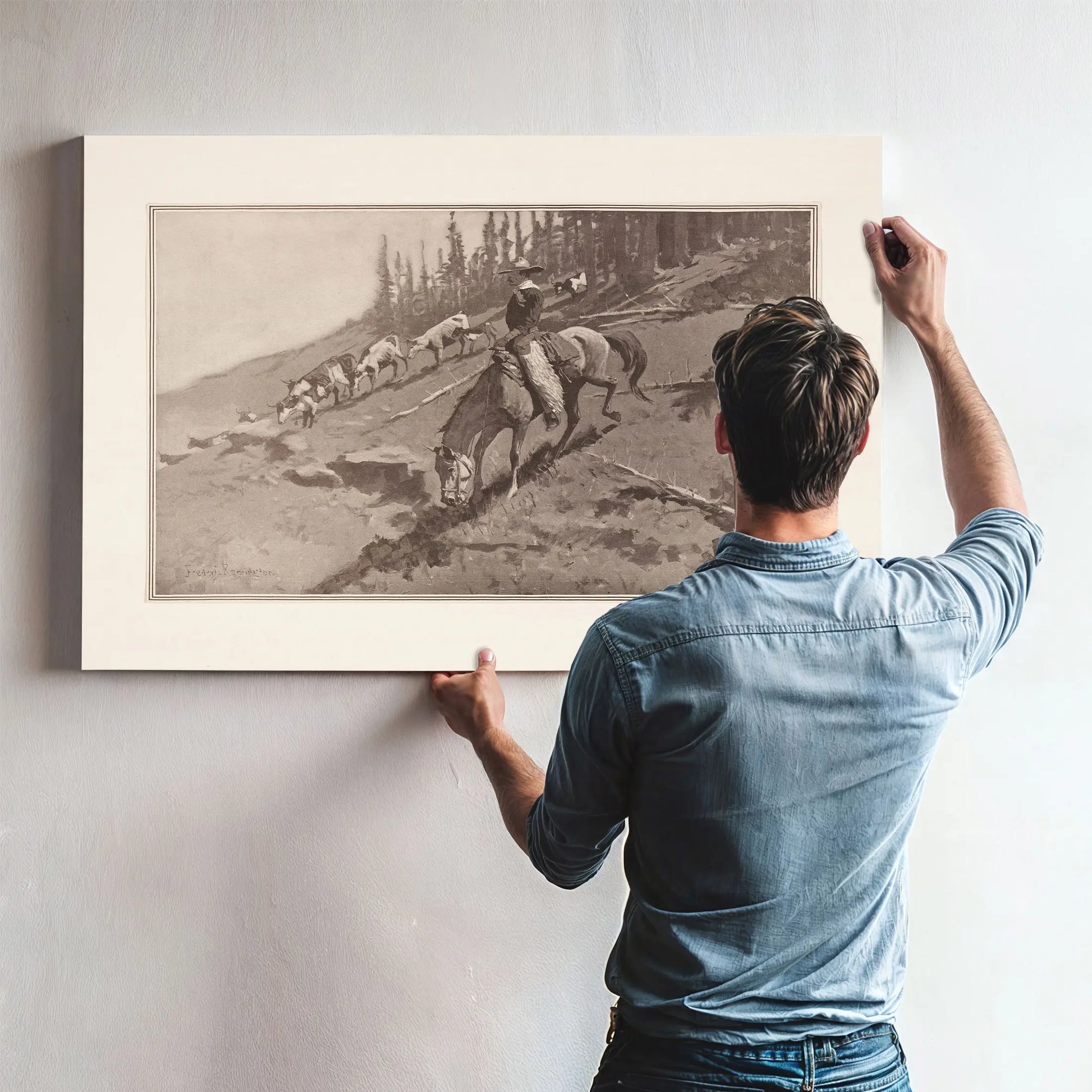 The Roundup by Frederic Remington