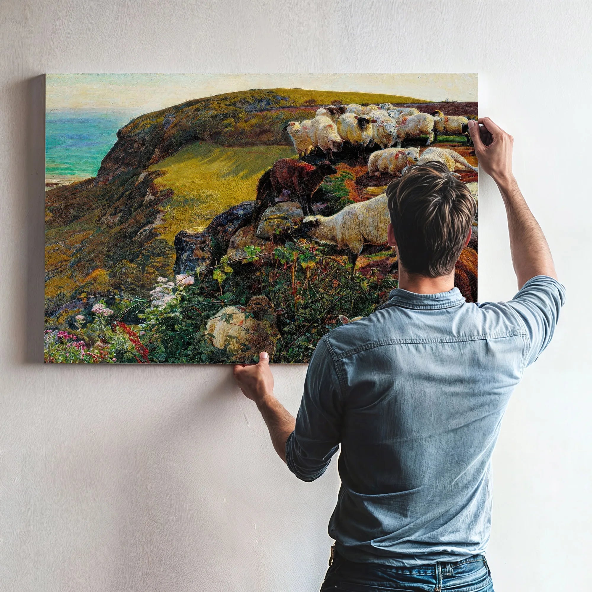 Our English Coasts 1852 Strayed Sheep 43 2X58 4Cm Tate Britain By William Holman Hunt Fine Art Print
