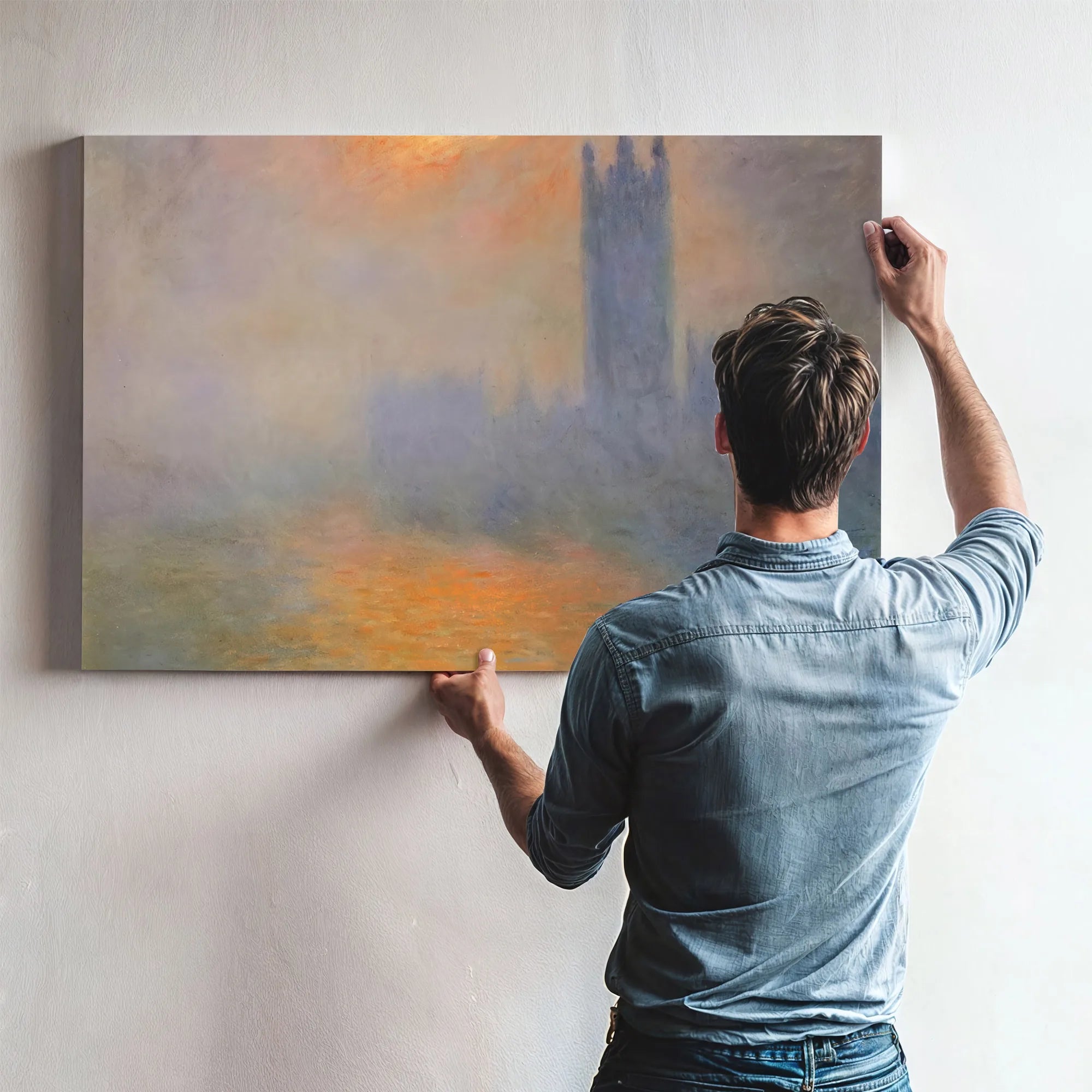 The Houses Of Parliament Effect Of Sunlight In The Fog By Claude Monet Fine Art Print