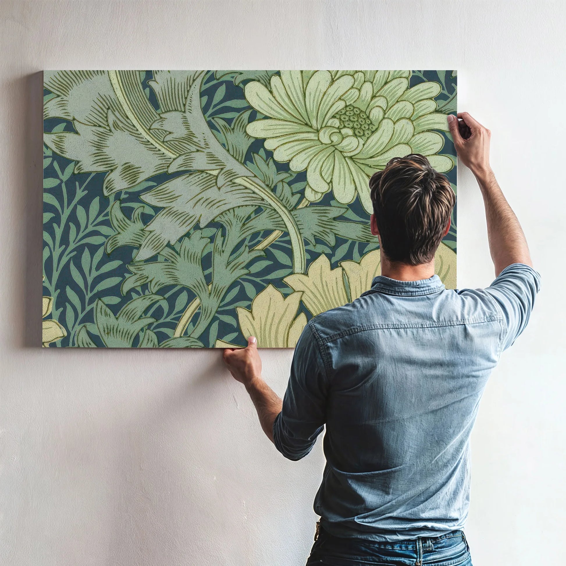 Wallpaper Sample With Chrysanthemum By William Morris Fine Art Print